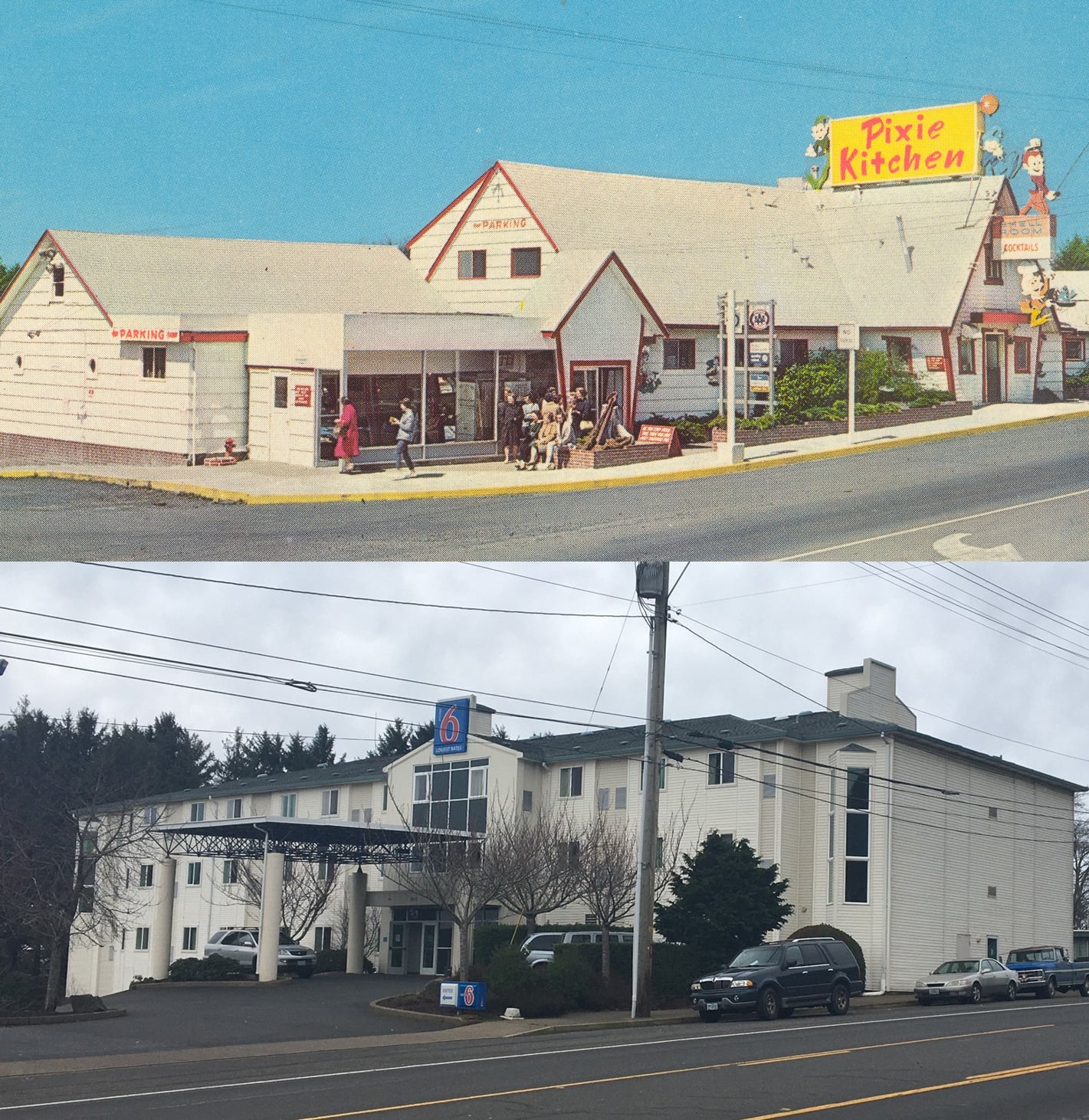North - Then and Now: Pixie Kitchen/Motel 6, Lincoln City, OR. The ...