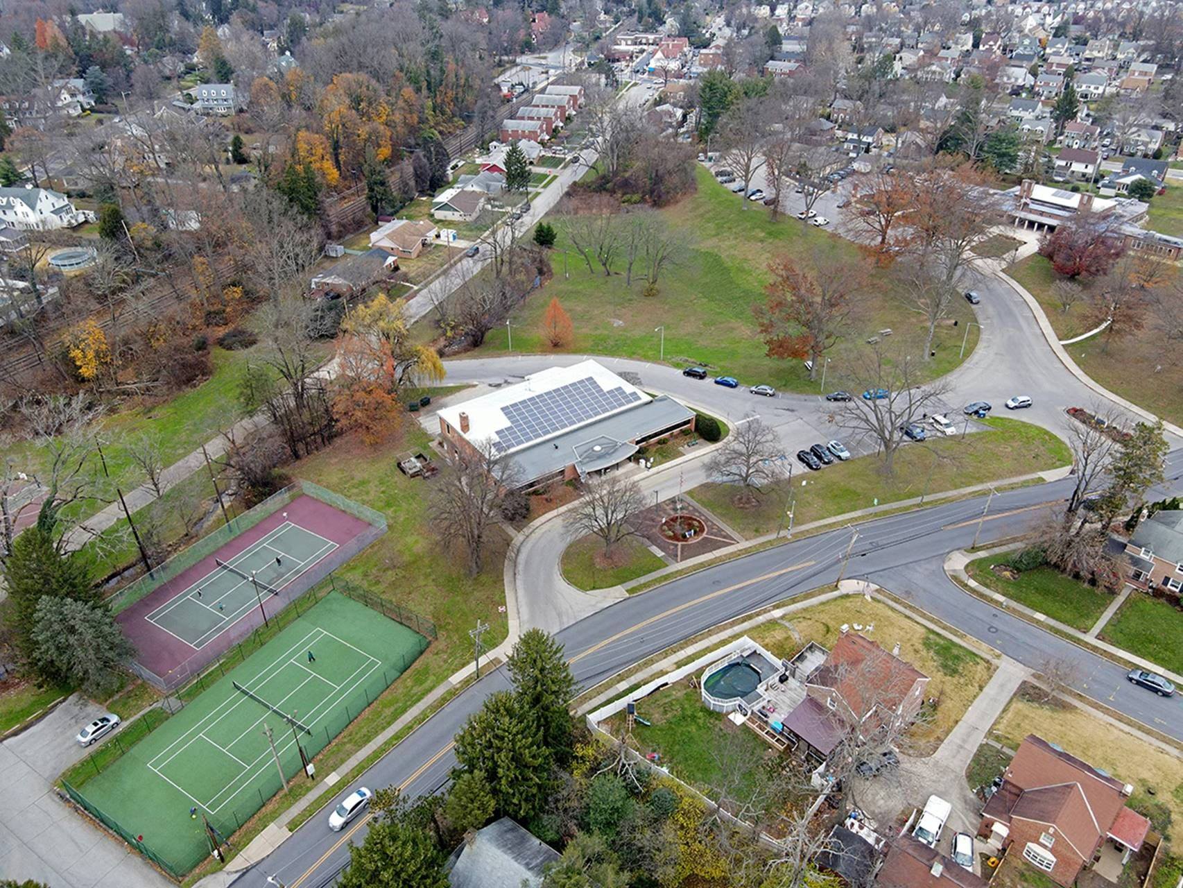 Springfield Township Library, Delaware County - The library from above ...