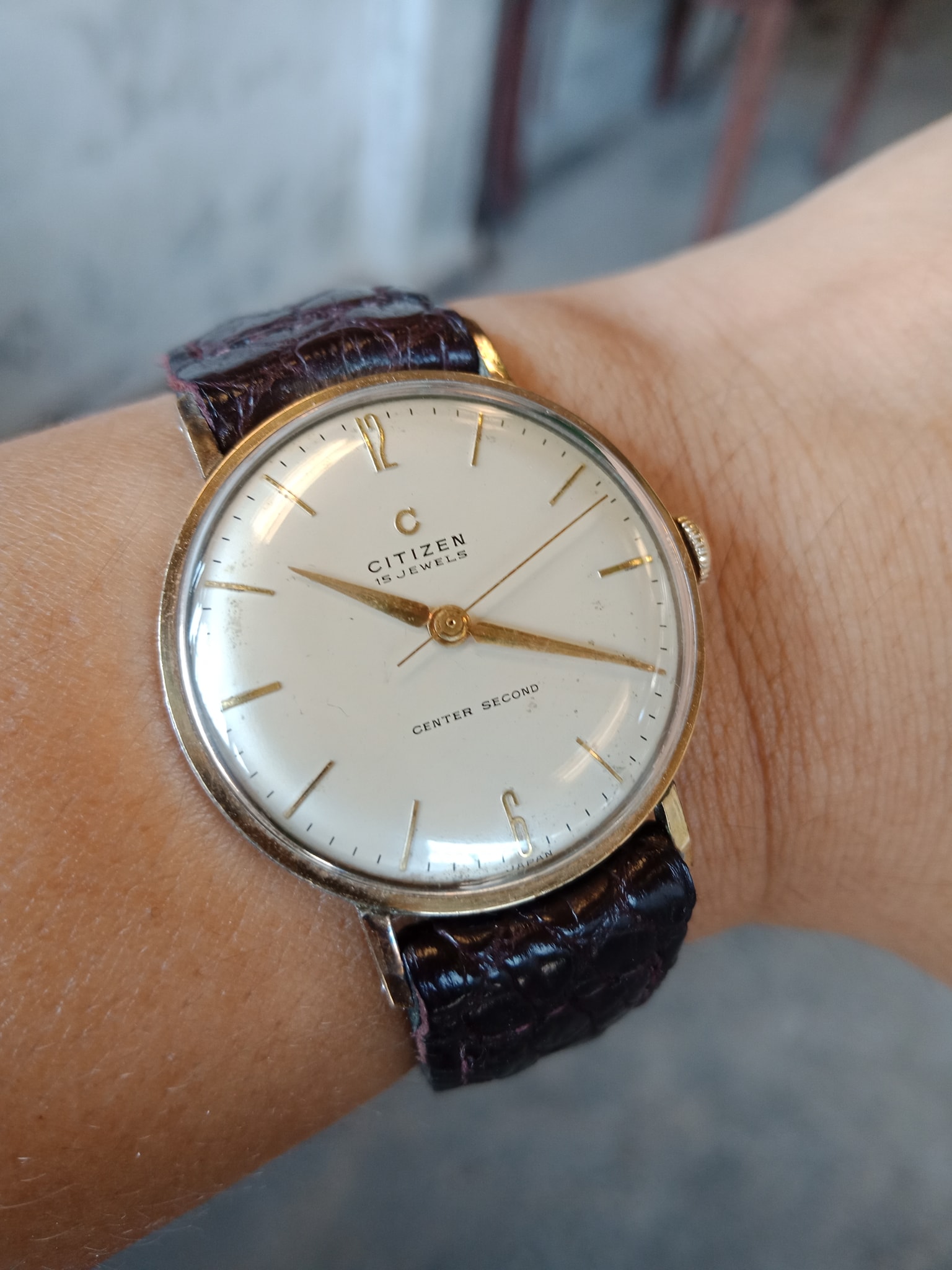 Vintage Citizen C Mark Center second Gold Filled 14K Circa.1960 