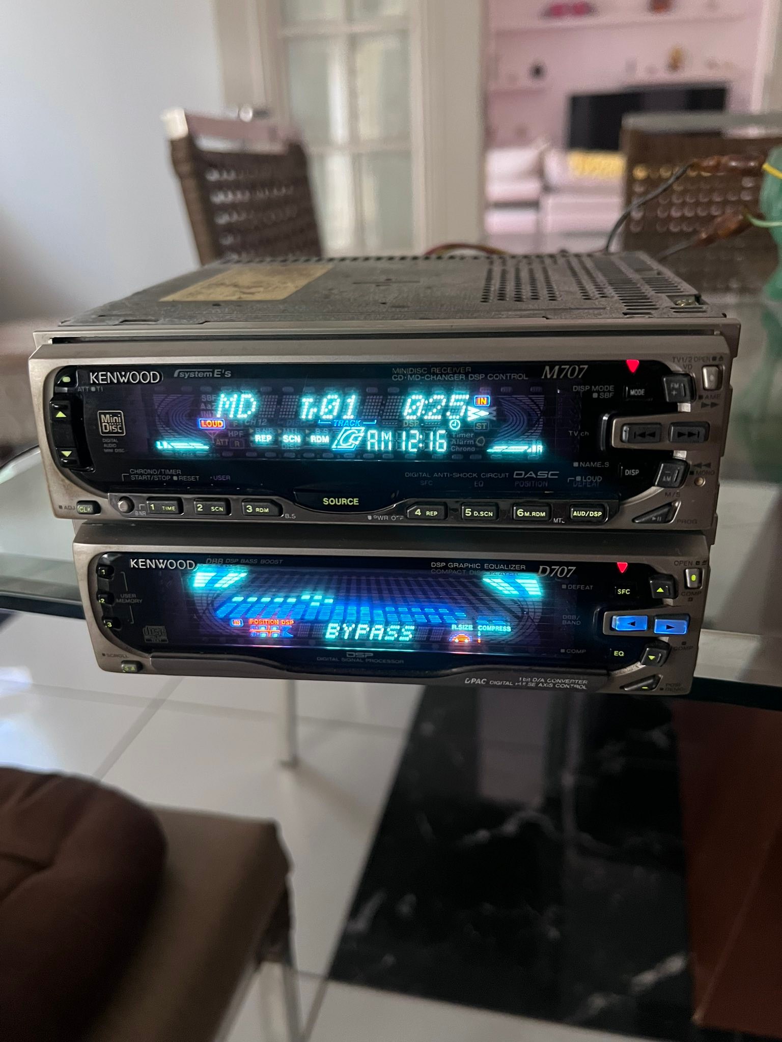 Kenwood 2din conjunto cd e md D707 e M707 apenas 1700 mais frete