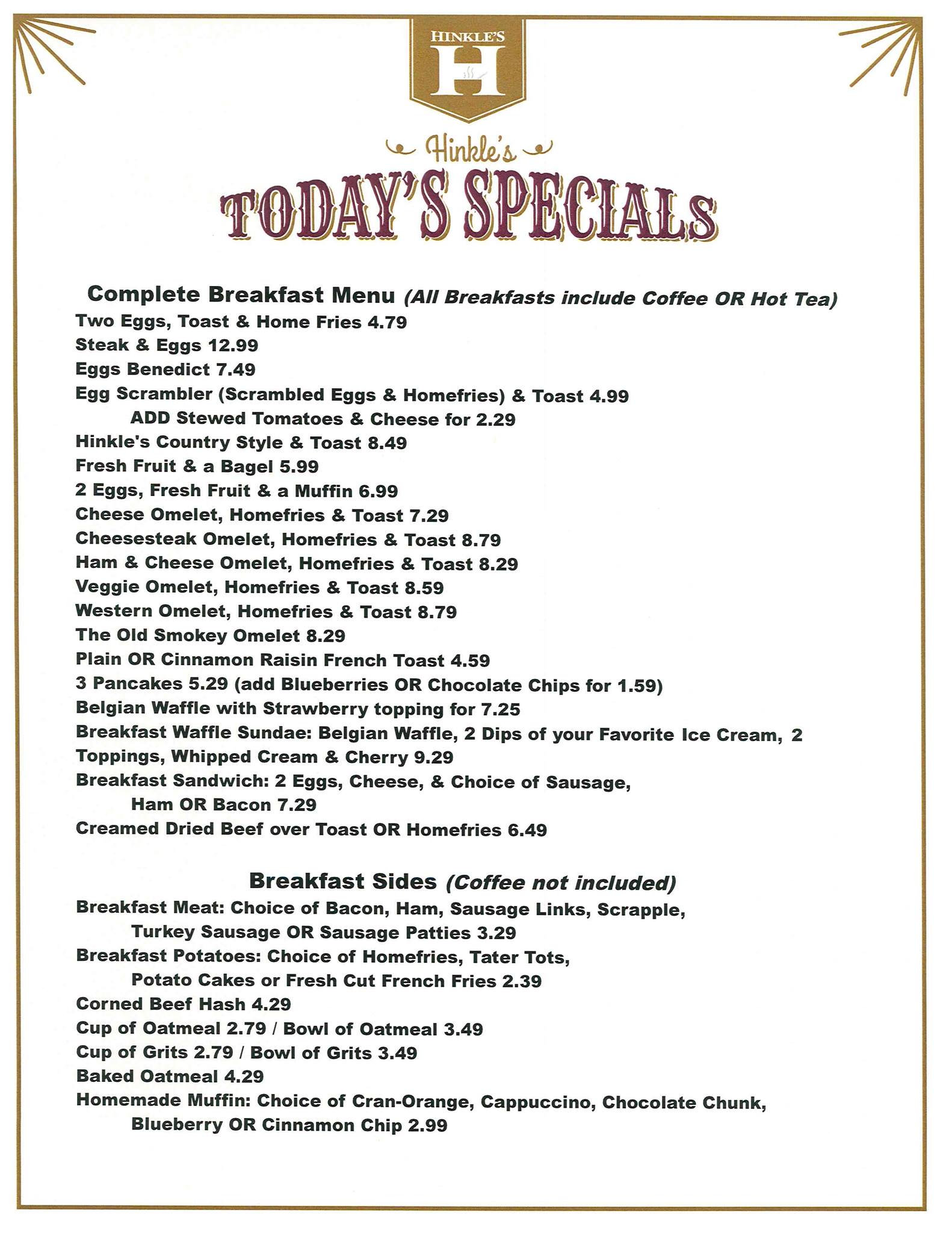 Hinkle's Restaurant added a new... - Hinkle's Restaurant