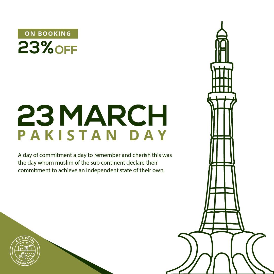 R&B Royal Farmhouse - 😱 Pakistan Day 🇵🇰 Discount ! 😱 R&B Royal ...