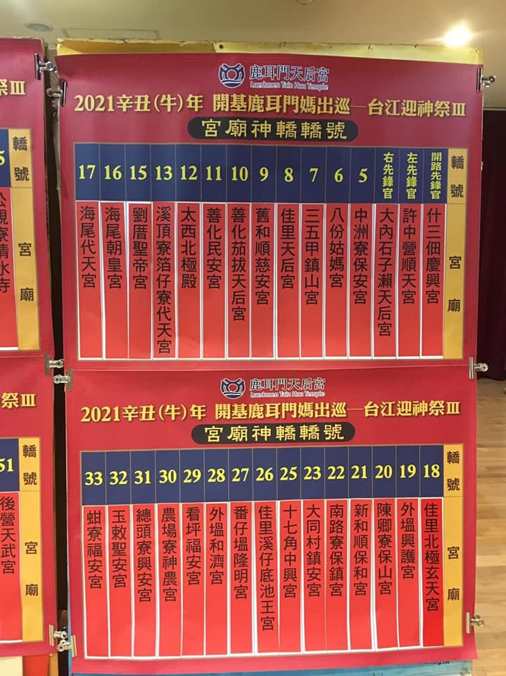 高雄同協轎班會 廟會資訊 分享台南鹿耳門天后宫2021年辛丑 牛 年國曆4月9日 11日三天台江迎神祭 轎番 Facebook