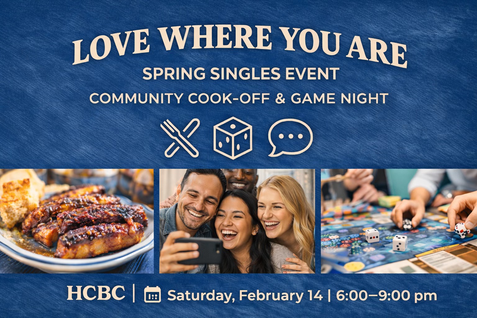 Spring Singles Event: Community Cook-off & Game night