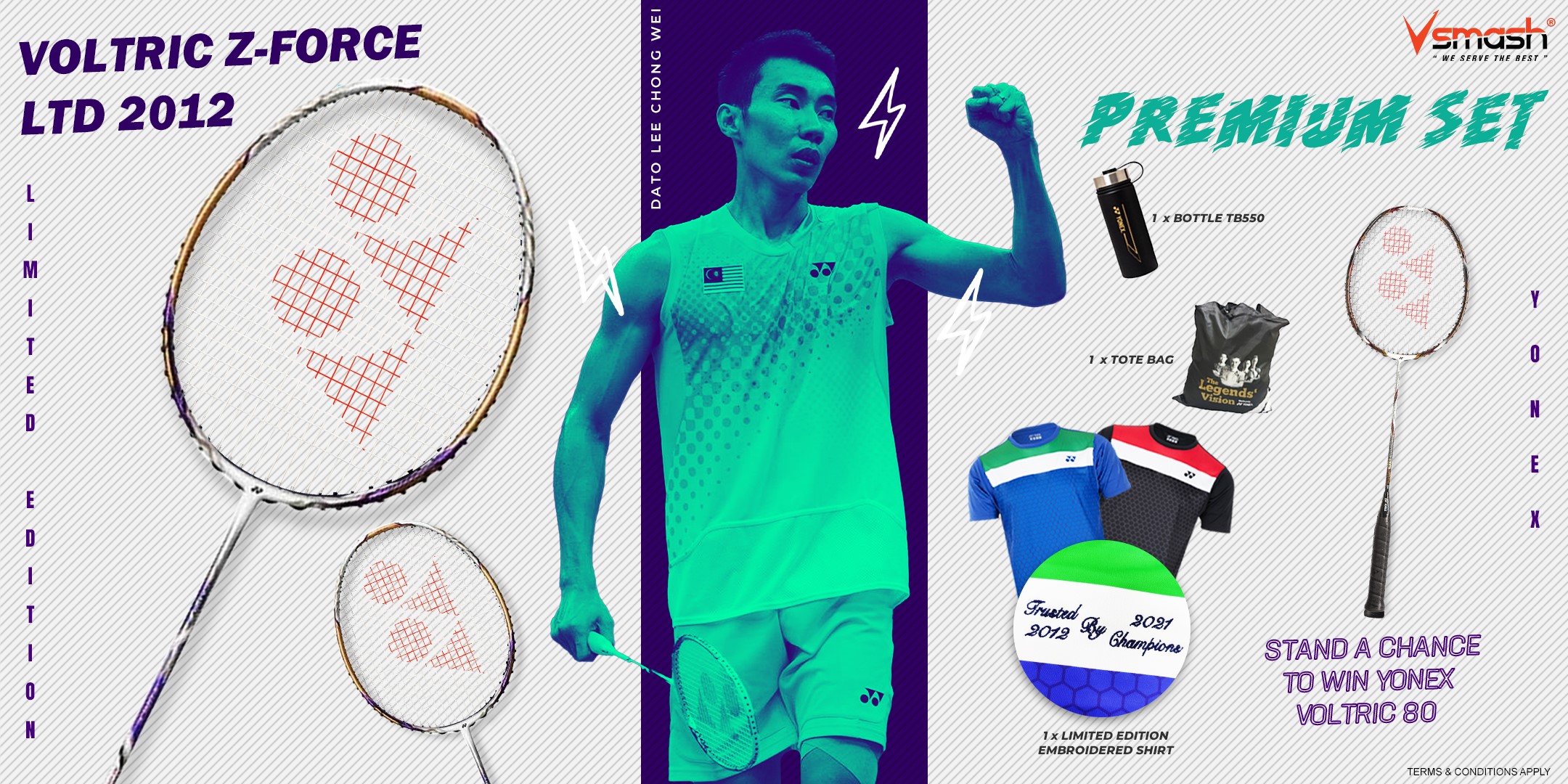 Vsmash - YONEX VOLTRIC Z FORCE LIMITED EDITION PREMIUM SET (STAND
