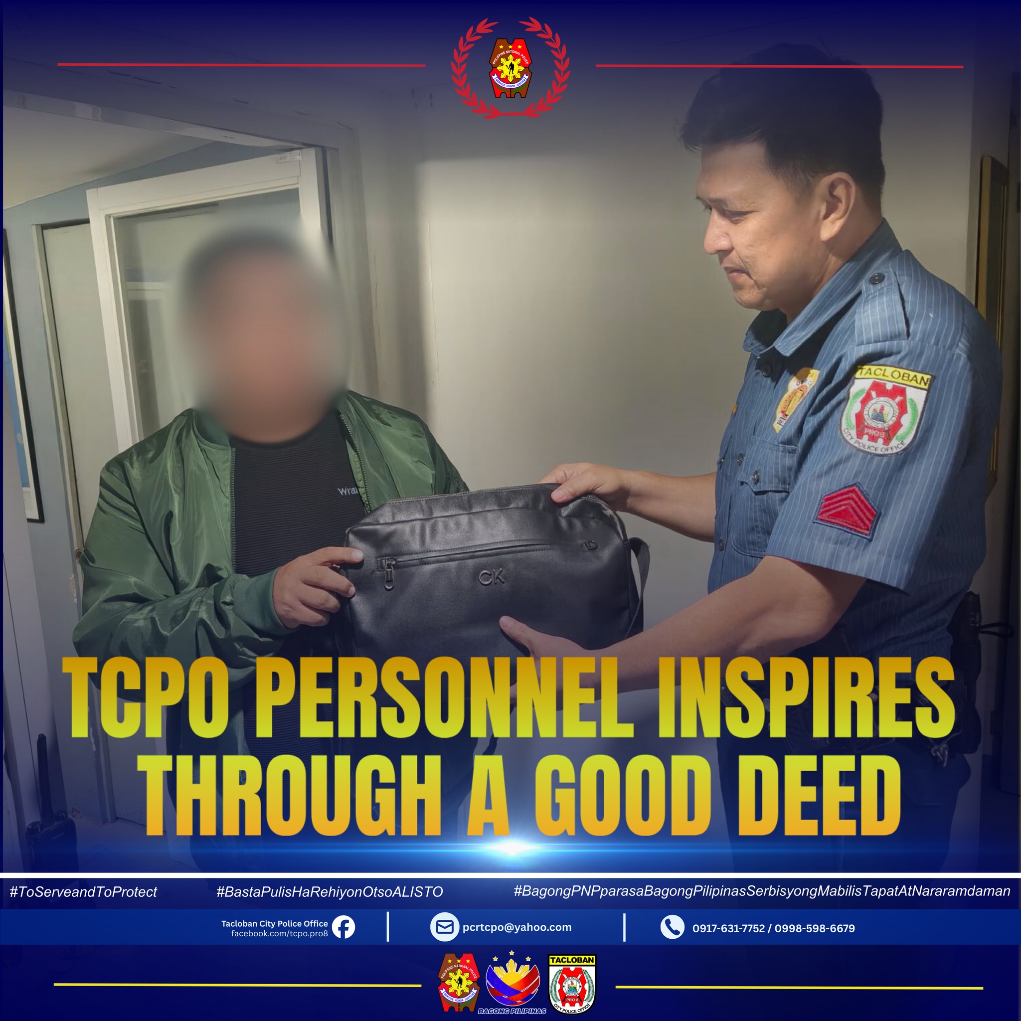 Tacloban - TCPO Personnel Inspires Through a Good Deed A true example ...