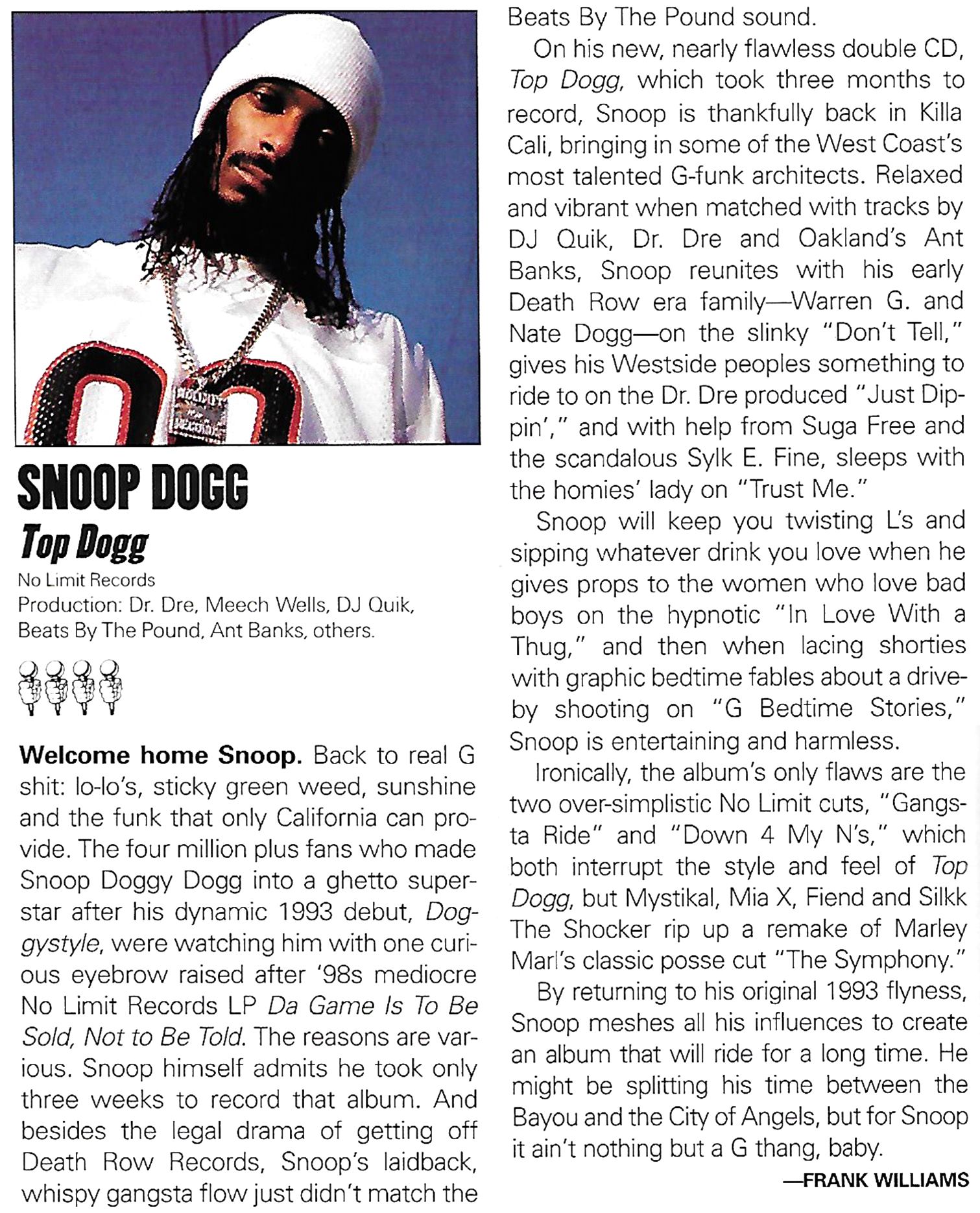 Review of Snoop Doggy Dogg's 'Doggystyle' from the Feb '94 issue