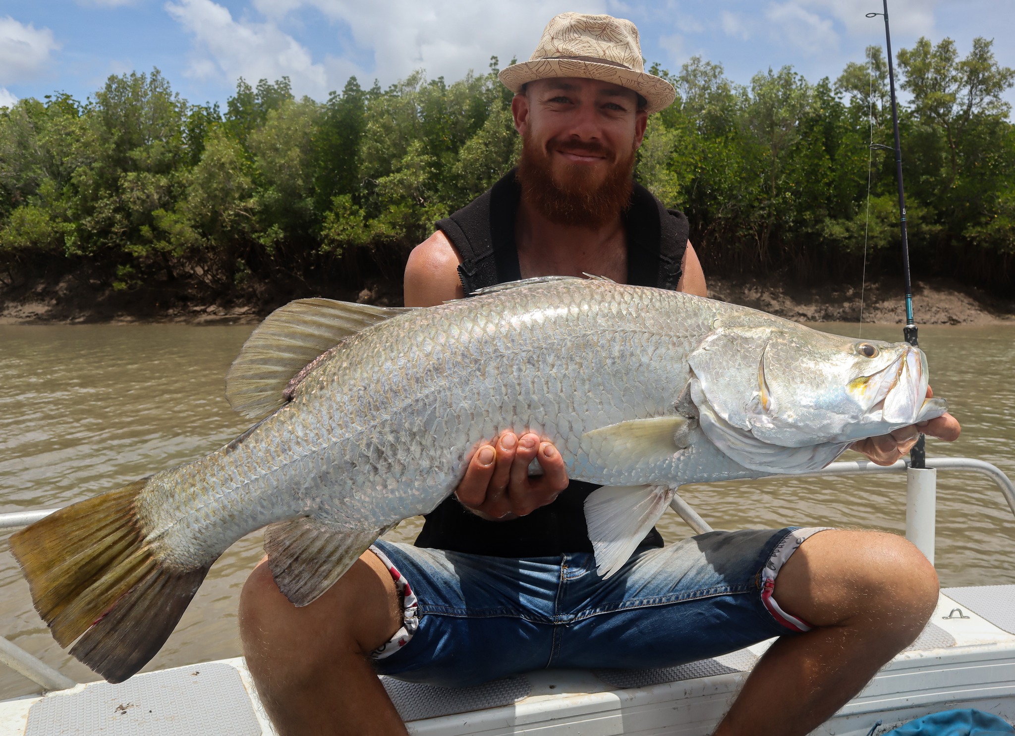 East Kimberley Charters - Young Jordy, with his ripper Black Jewfish ...