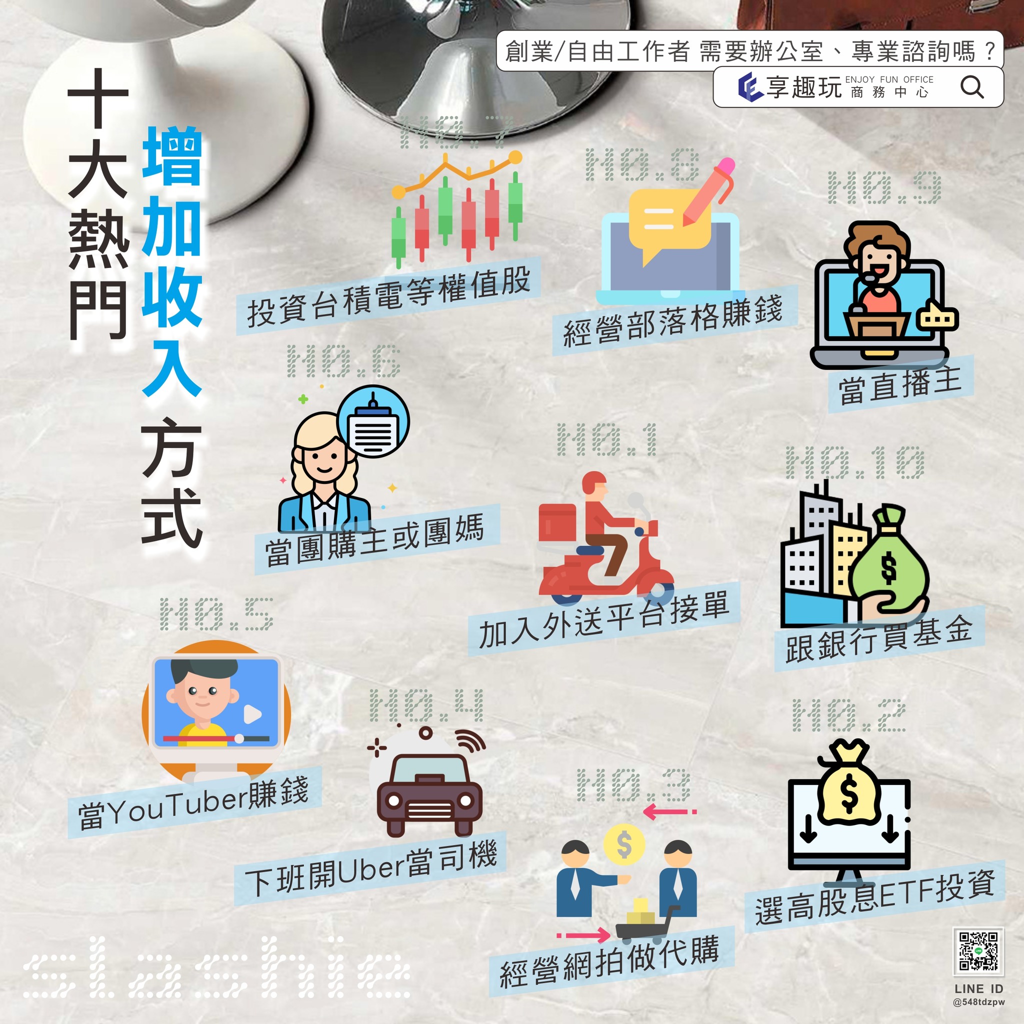 享趣玩商務中心丨新莊共享辦公室 - \#斜槓人生／ 近年熱門的開源方式，增加多元收入⬇ 🪙加入外送平台接單... | Facebook