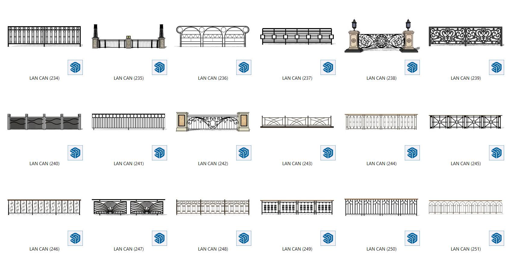 Railing Collection Free Sketchup... - Sketchup Models Cart