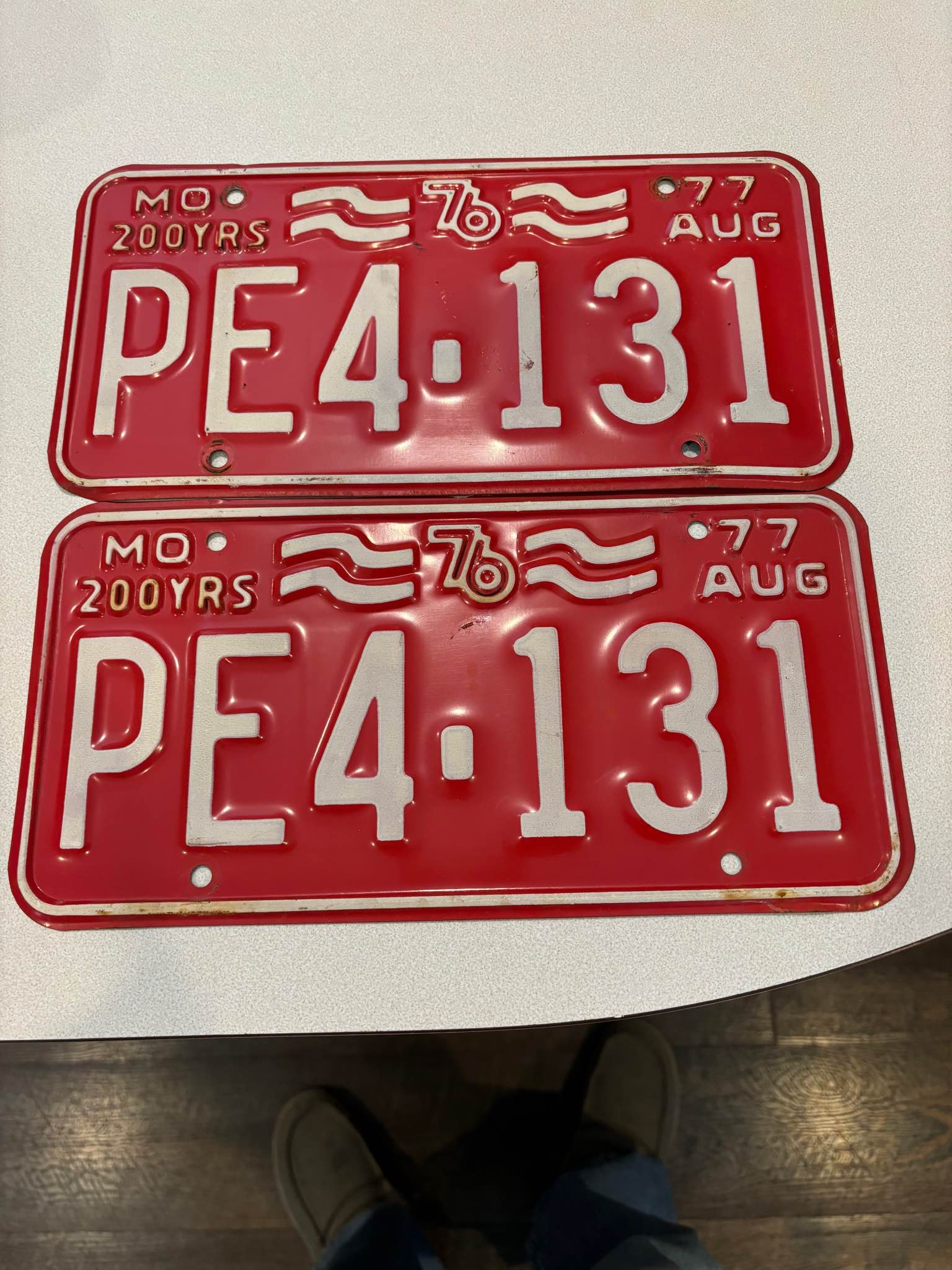 Free vintage Missouri and Iowa license plates from a friend's