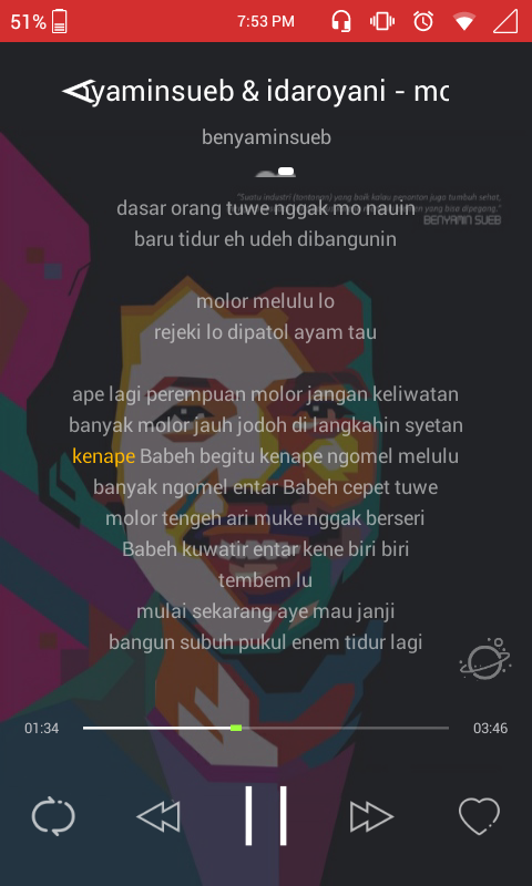 Benyamin Sueb Lirik Dan Lagu 00 01 00 Artis Benyaminsueb Idaroyani 00 02 00 Judul Molor 00 02 55 00 03 00 Bangun 00 04 00 Heamm 00 06 00 Eh Bangun Nggak Gue Siramin Aer Lo 00 08 00 00 10 00 Ida Ayo Bangun Jangan Molor Aje 00 18 00 Babeh