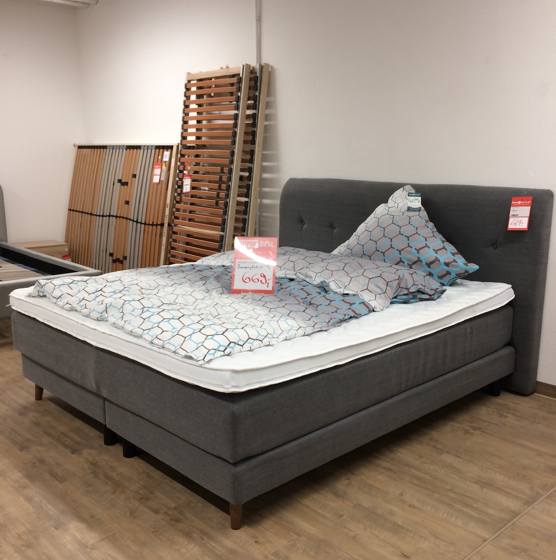 home24 - Boxspringbett Mälby - 180 x 200 cm Outlet Schnapper 669,-€ Statt regulär 1349,99,-€