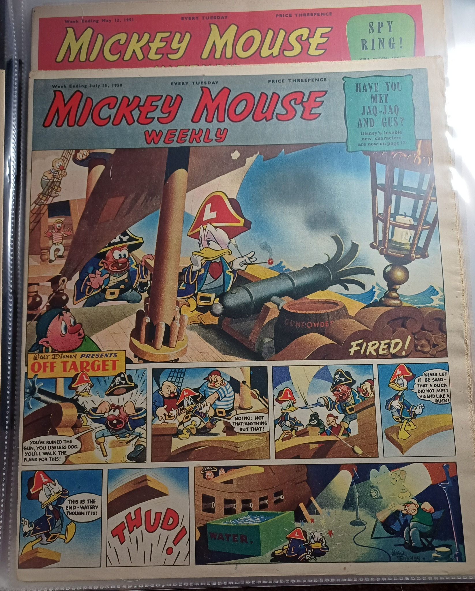 Vintage Disney Mickey comic magazine poster from 1950s-60s