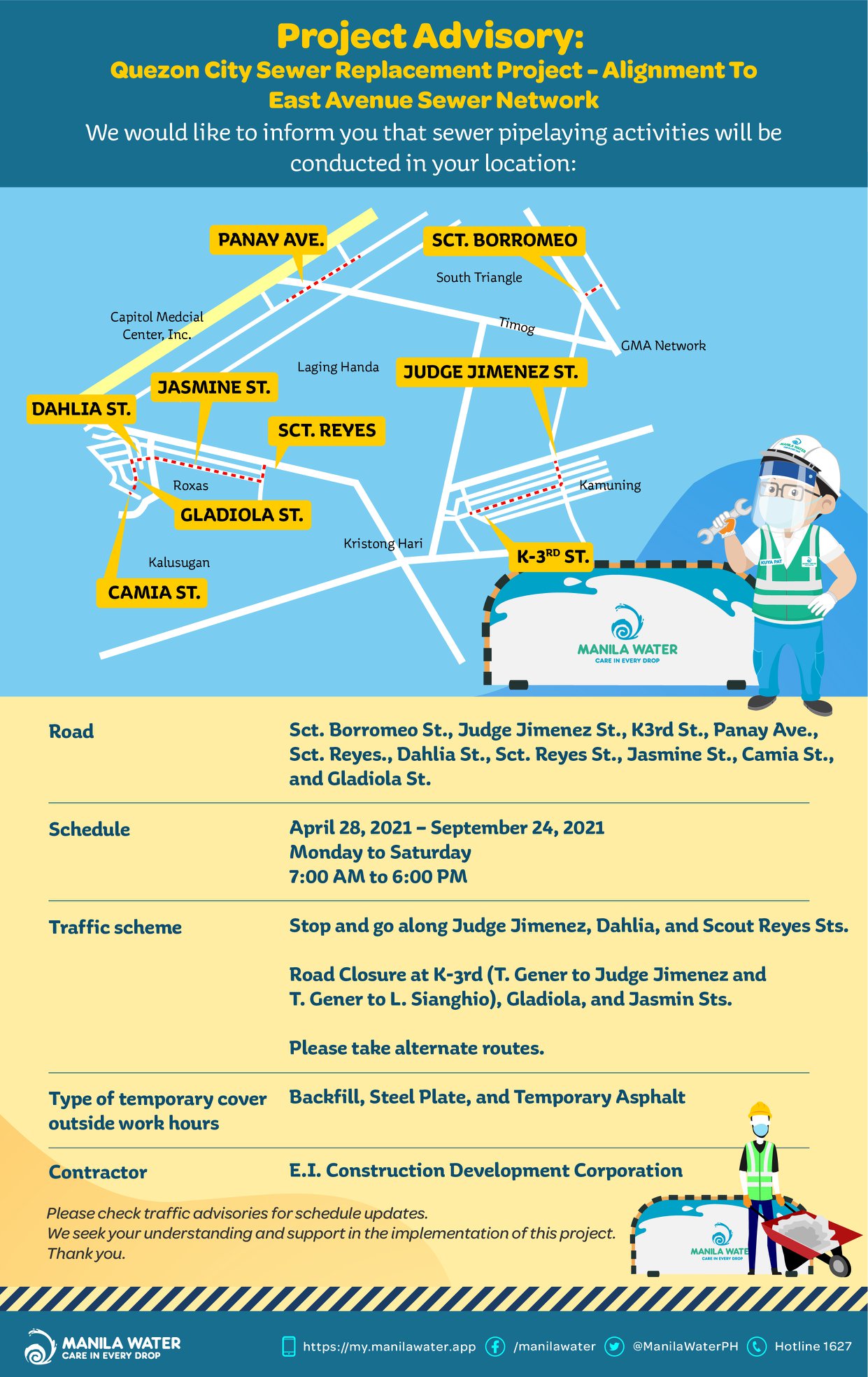 Manila Water - PROJECT ADVISORY: Ongoing works for the Quezon City ...