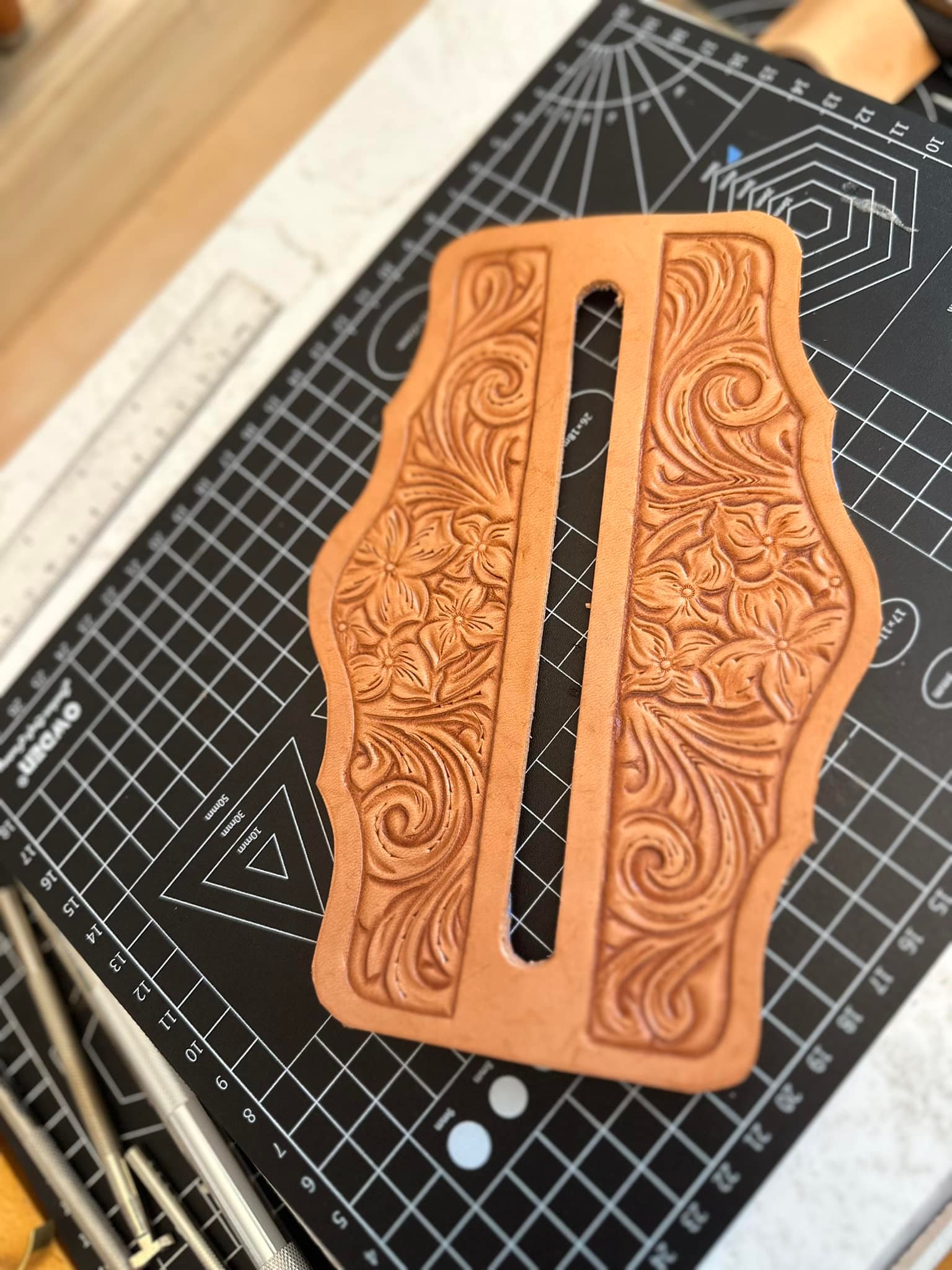 The start of a hair on calf hide purse - finished products coming 