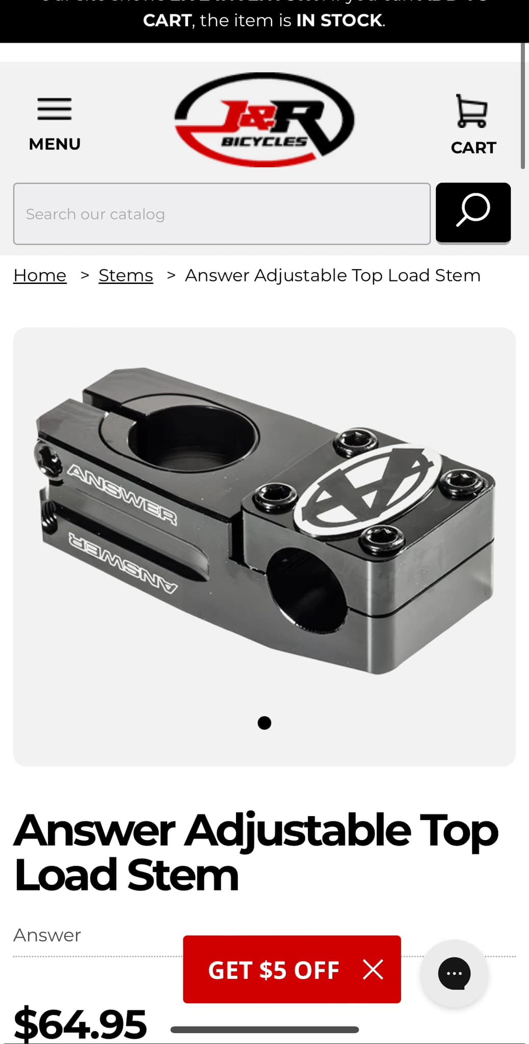 Lost standard BMX stems for sale