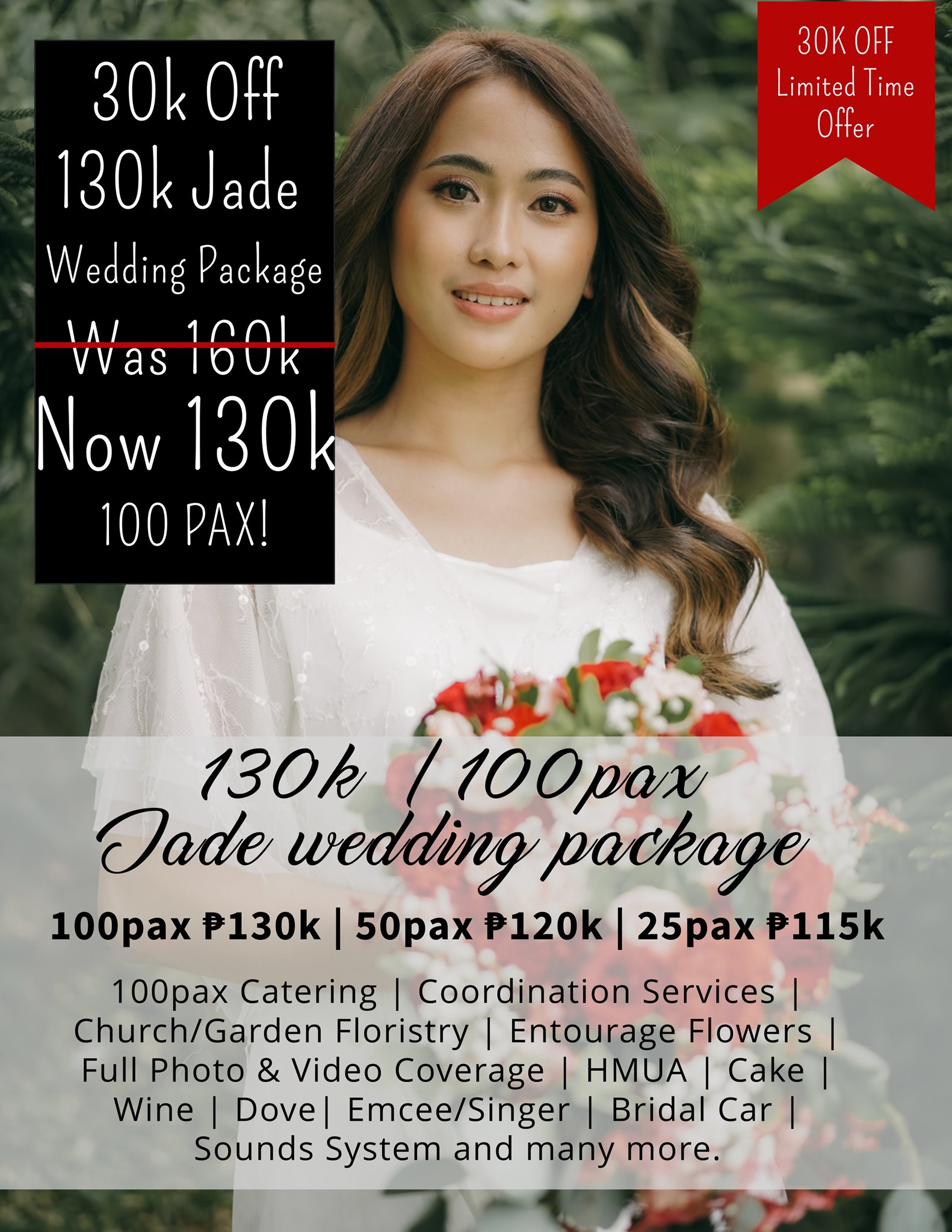₱130,000 | Jade Wedding Package 100pax ₱130k | 50pax ₱120k | 25pax ...