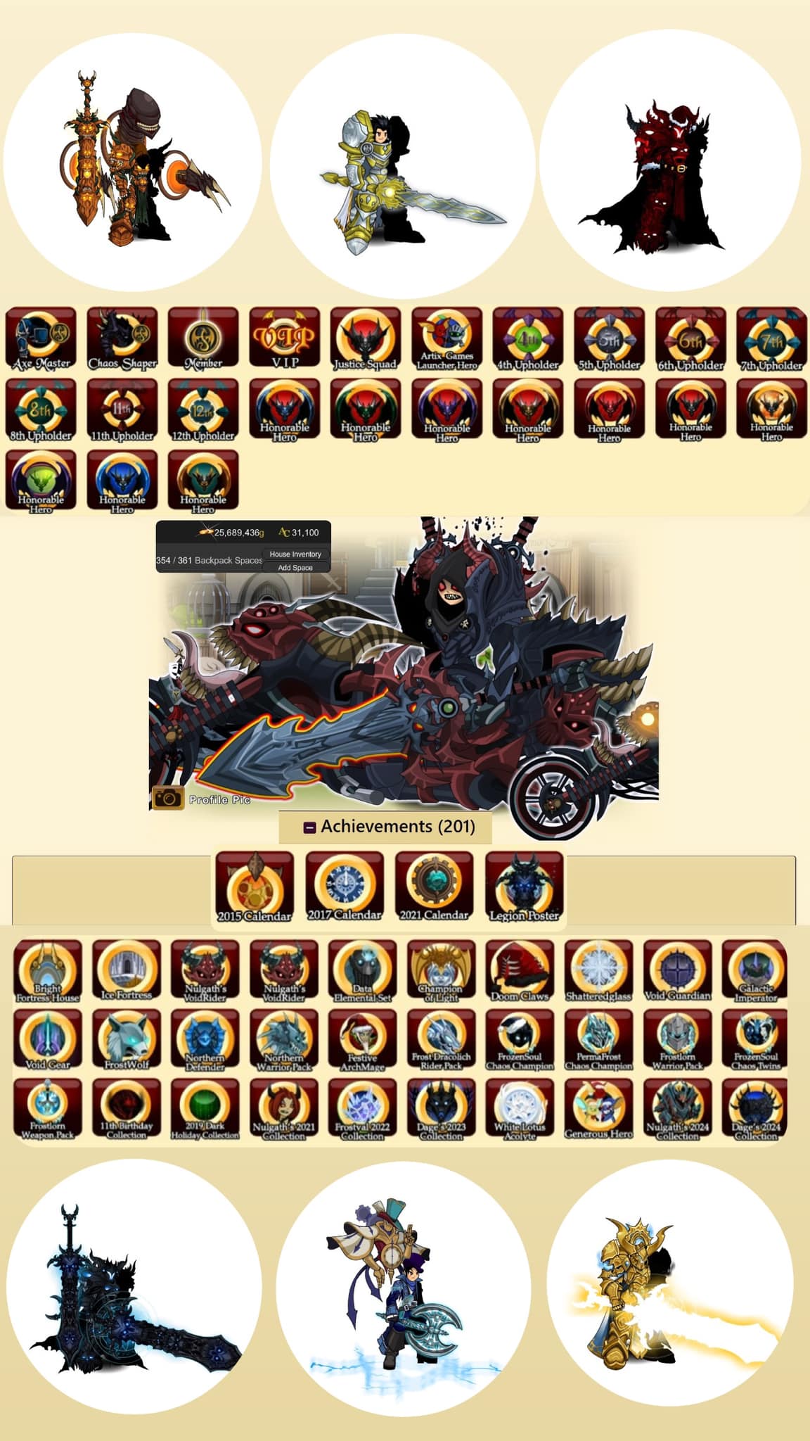 account for sale glxr lvl2 and old rp mythic fashion old qunqr