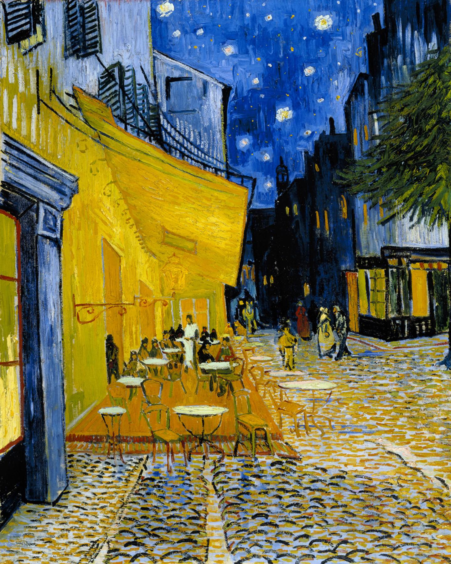 This animation of Van Gogh's Terrace of a Café at Night was