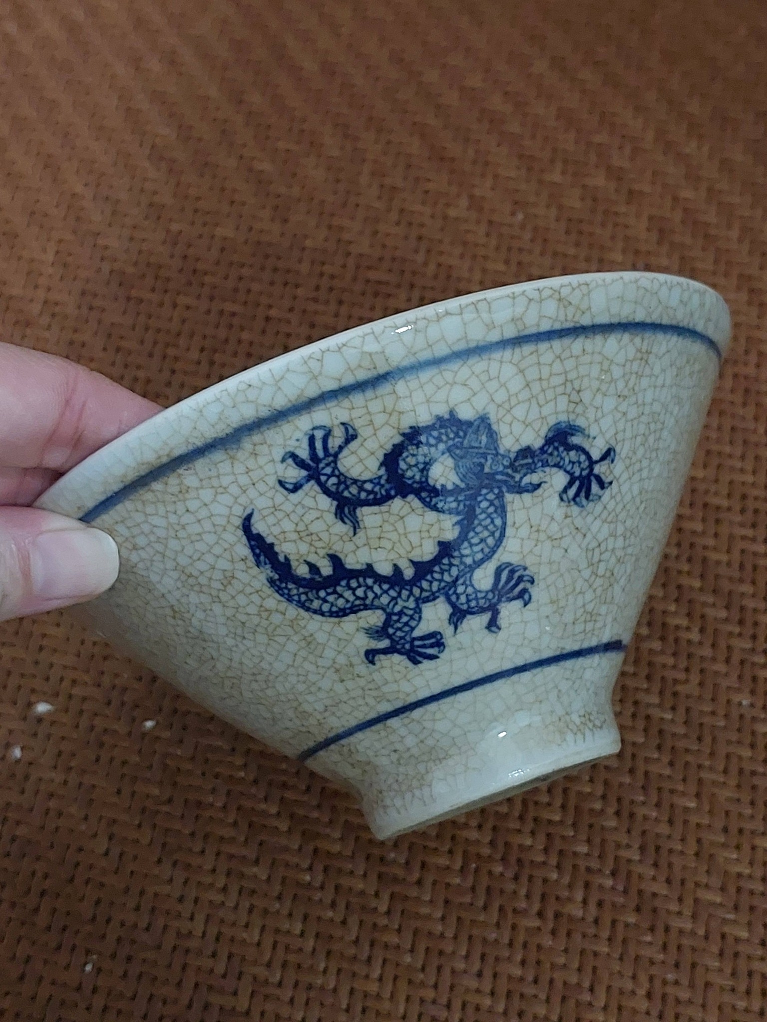 青花龙纹茶碗RMxx西马包邮