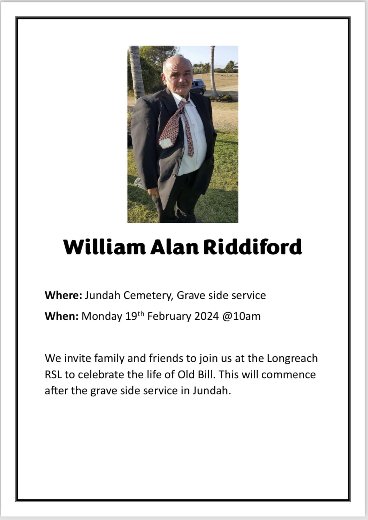 🕊️ FUNERAL NOTICE 🕊️... - Jundah Community News & Events