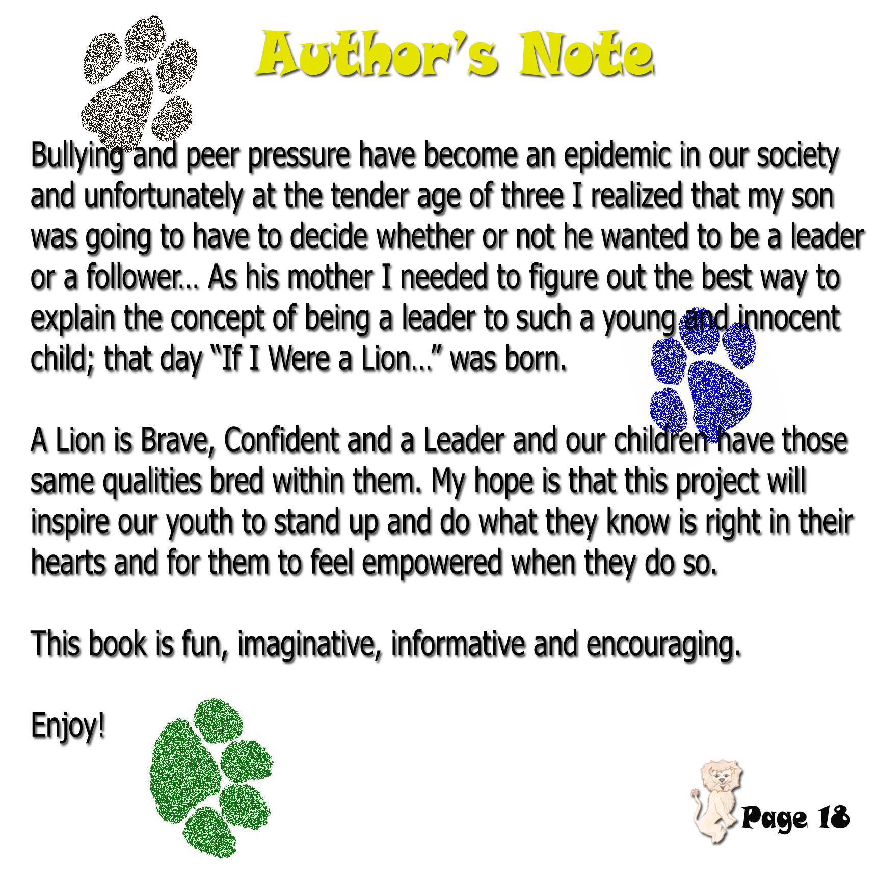 Children's Book "If I Were A Lion"