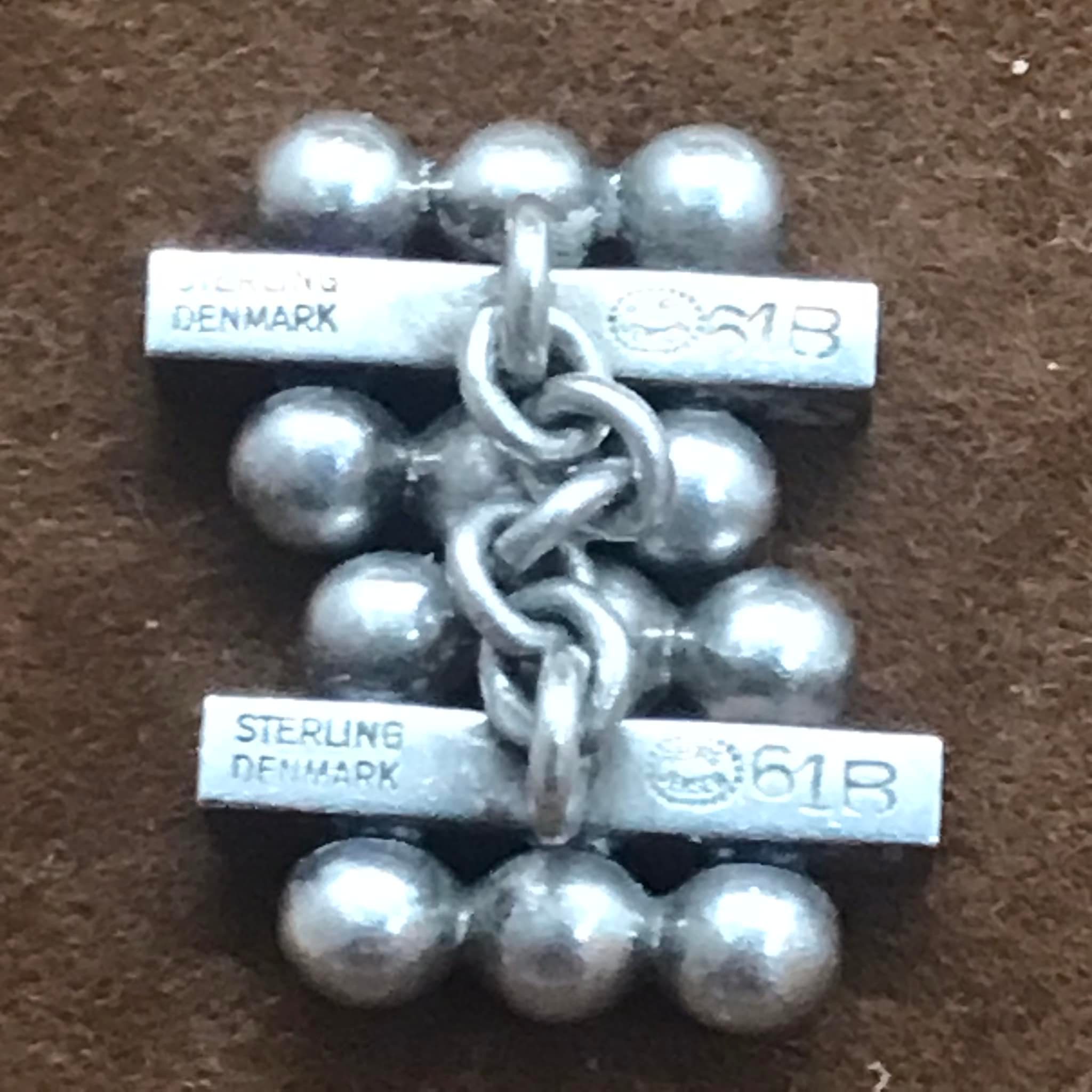 Sterling silver chained cufflinks by Georg Jensen