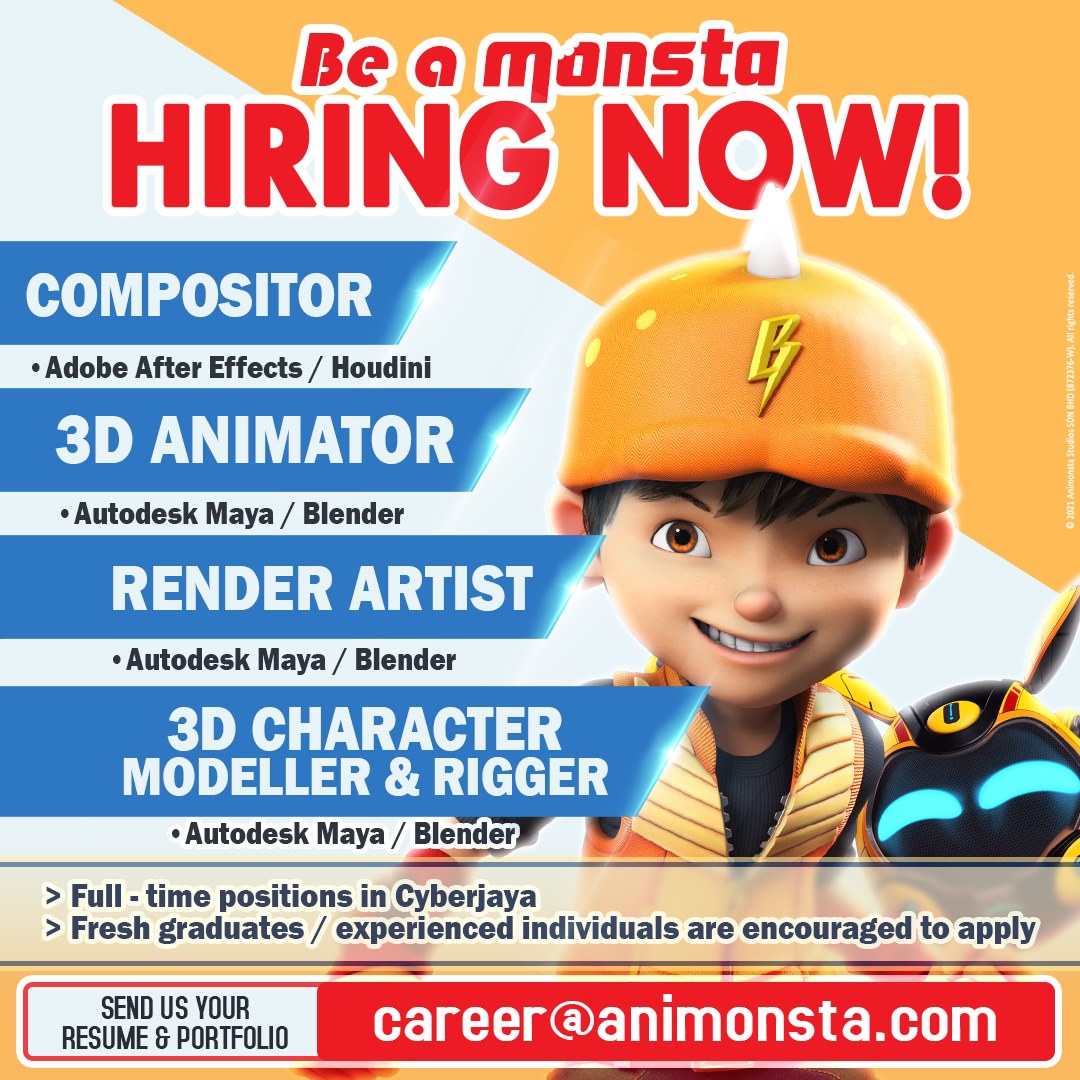 BoBoiBoy - 📢NOW HIRING! Fulltime positions in Cyberjaya . Compositor ...