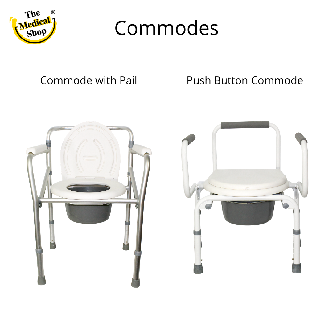 The Medical Shop - Commode with Pail- ₱3,420.00 Push Button Commode ...