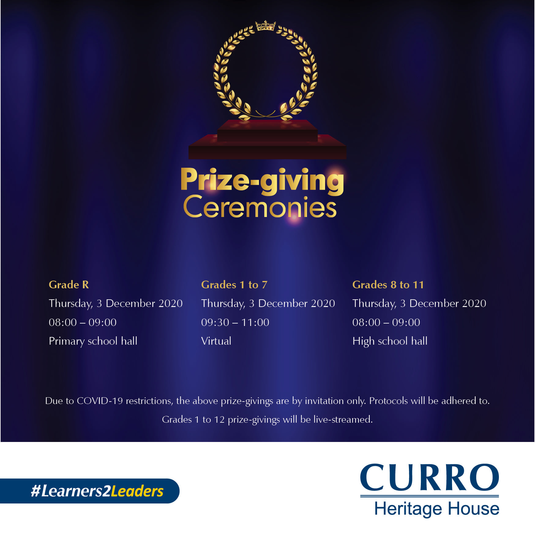 End of year Prize giving tomorrow!... - Curro Heritage House | Facebook