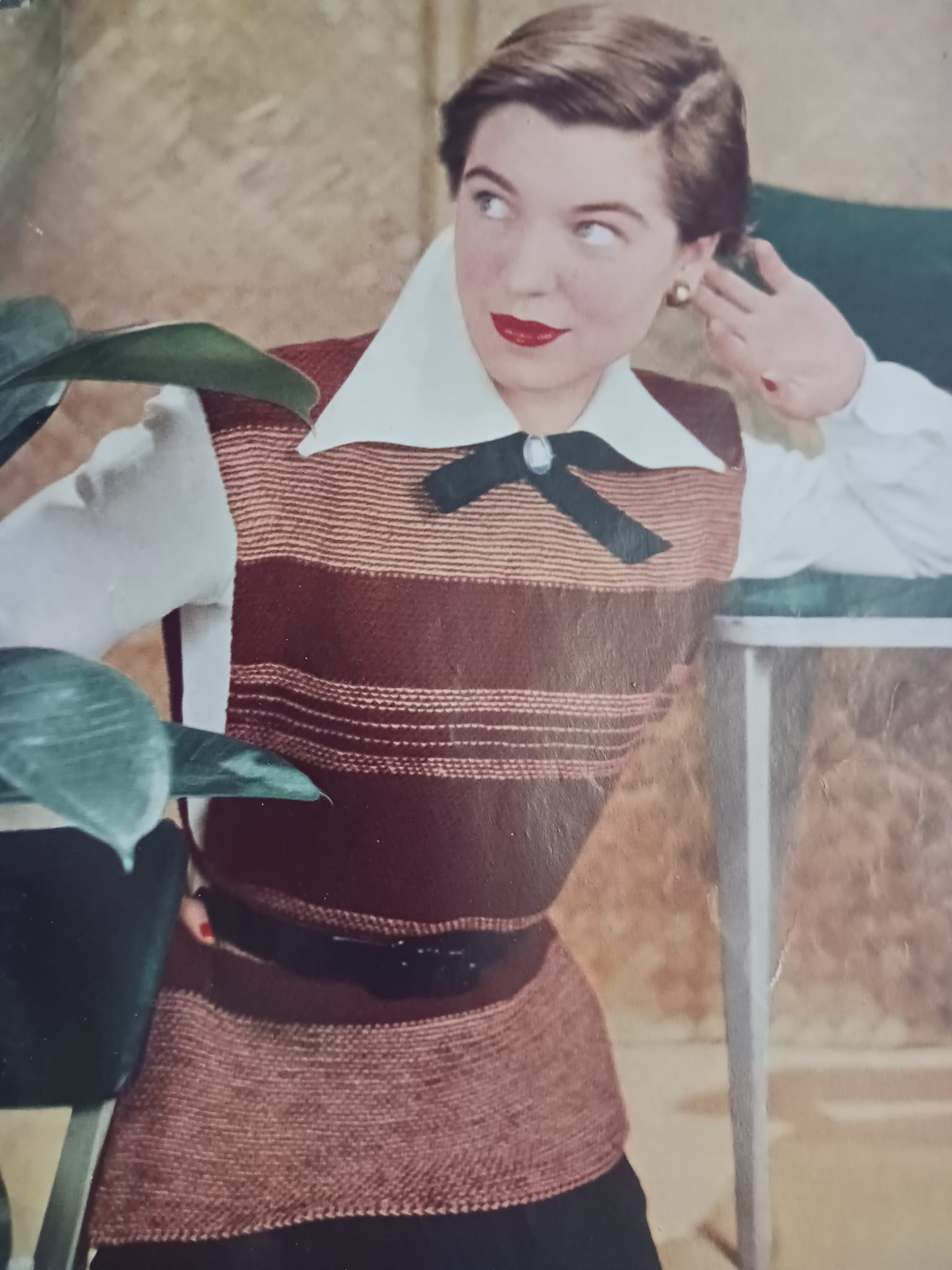 A knitted jerkin still popular into the 50s and 60s