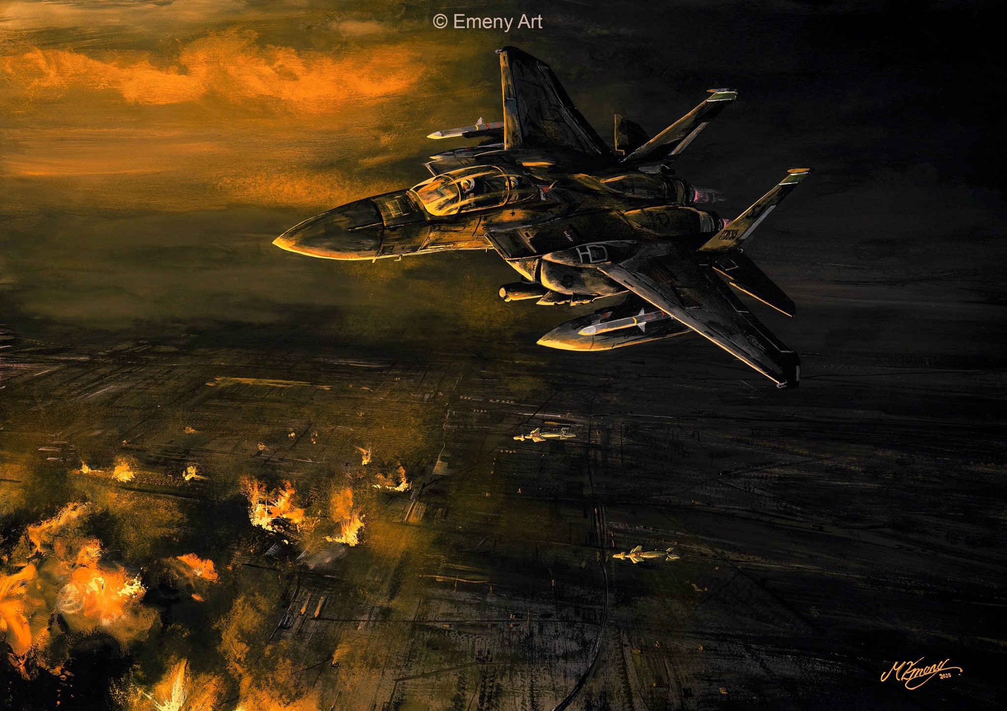 F15 strike eagle painting in oils