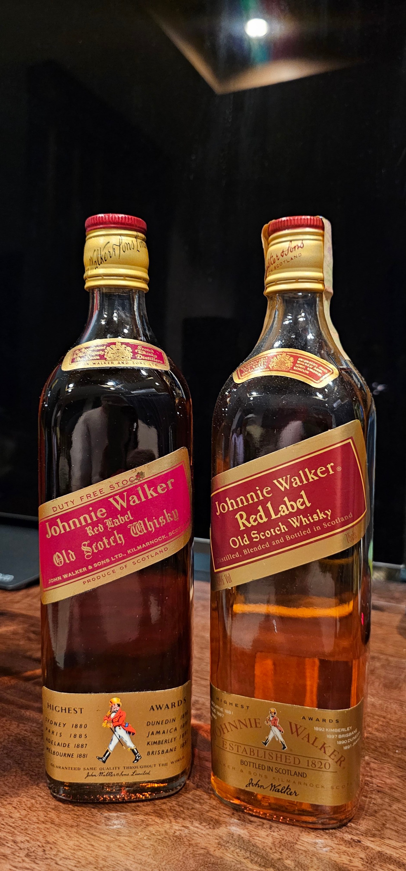 Comparing Johnnie Walker Red Label from 1960s and 2020s
