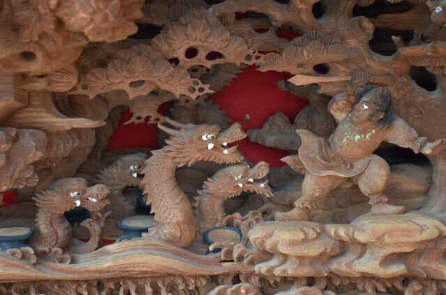 現だんじりの彫り物を少しご紹介！ 製作 : 昭和8年 大工 : 植山宗一郎