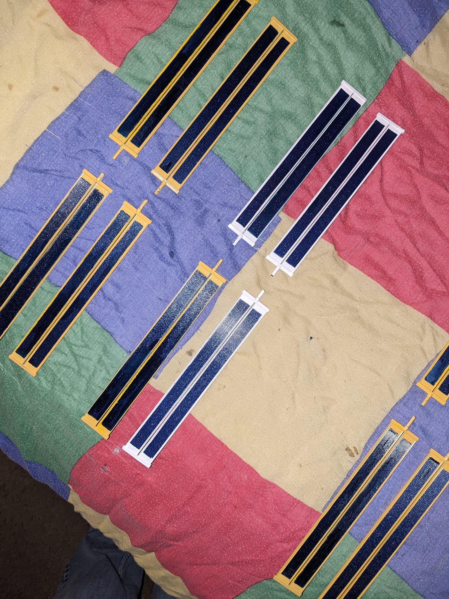 Arranging the solar panels for the space station. (along the in