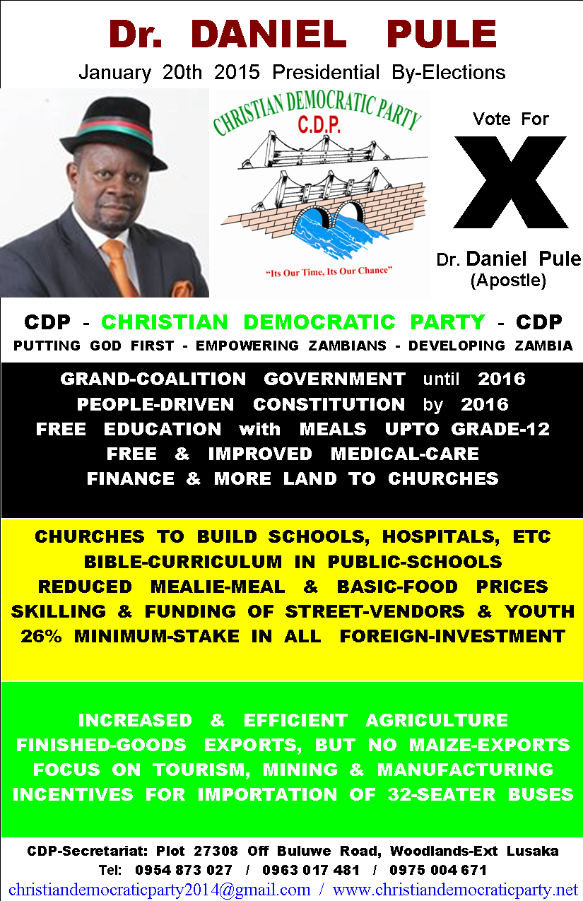Dr. Daniel Pule - For President of Zambia