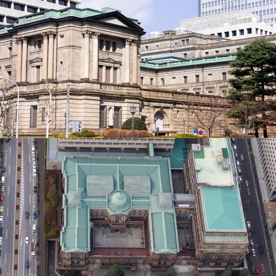Sweet Jokers Cafe 日本銀行が完成 業務は建物未完成のうちから執り行わていた東京 中央区に位置する日本銀行が 明治29年の今日 正式に完成 3 22 お休み ネオバロック様式建築 ドーム型の丸屋根 規則正しく並ぶ窓 シンメトリー的バランスの取れたデザイン 建物を真上