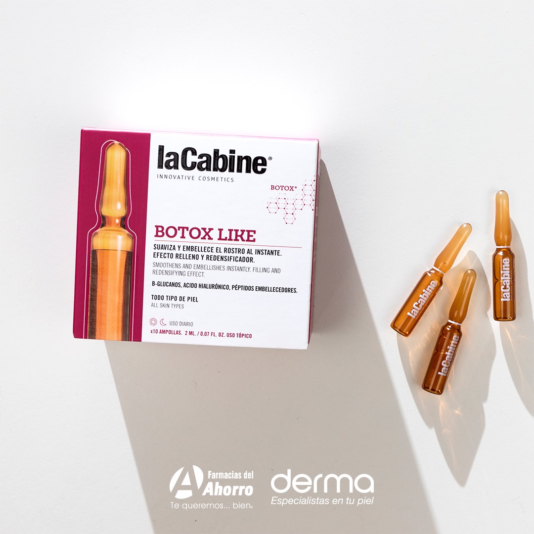 Se puede tener un efecto botox sin inyecciones? 🤔 Sí, ¡es posible! gracias a la eficacia de las ampolletas faciales de La Cabine, que al instante reducen líneas de expresión y suavizan