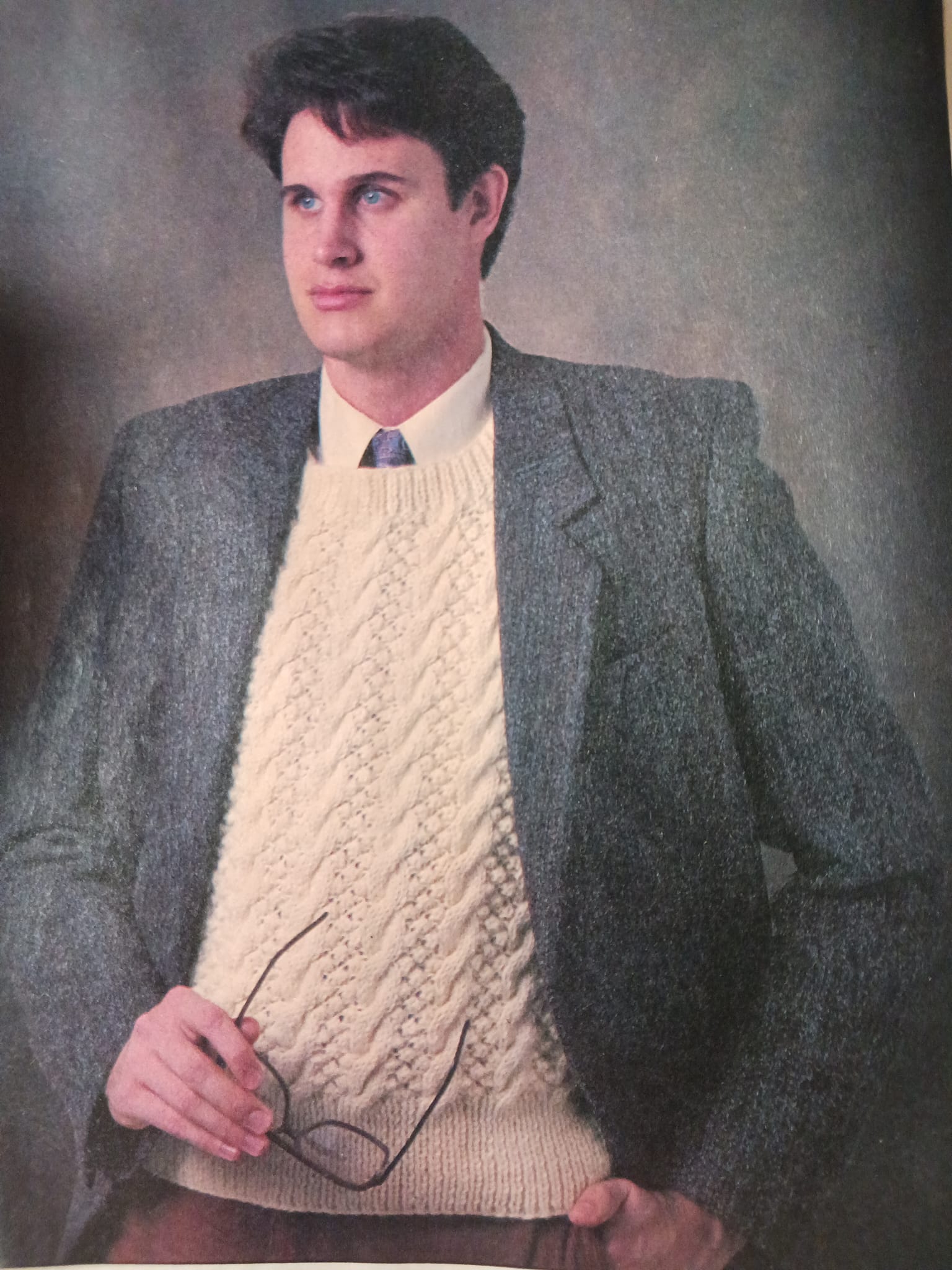 Hand knitted cable vest 1988... I think the use of the alternate 