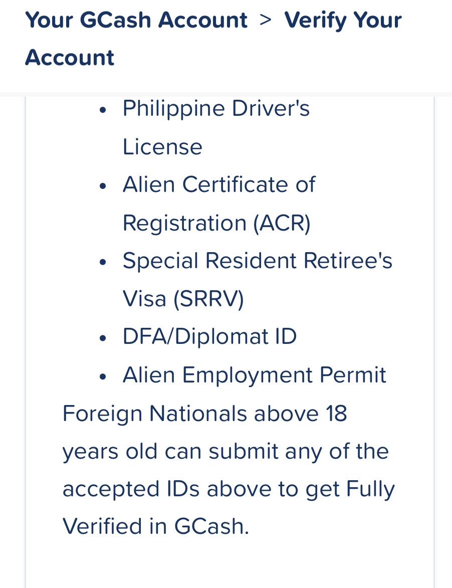 Philippines Expats | GCash mentioned that foreigners can open a ...