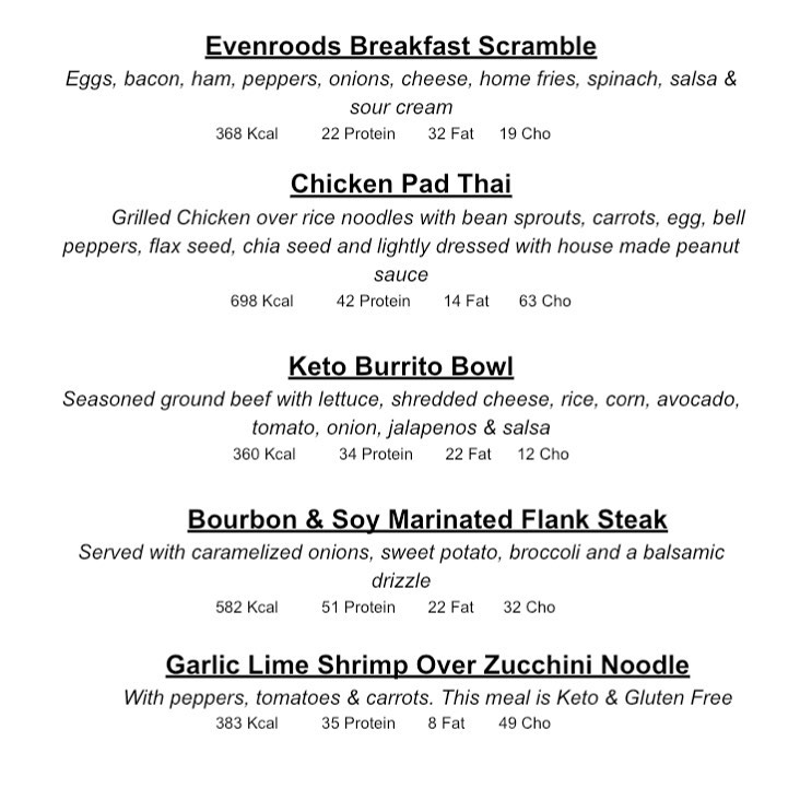 Evenrood's - THE NEW MEAL PREP MENU IS AVAILABLE, NOW‼️...