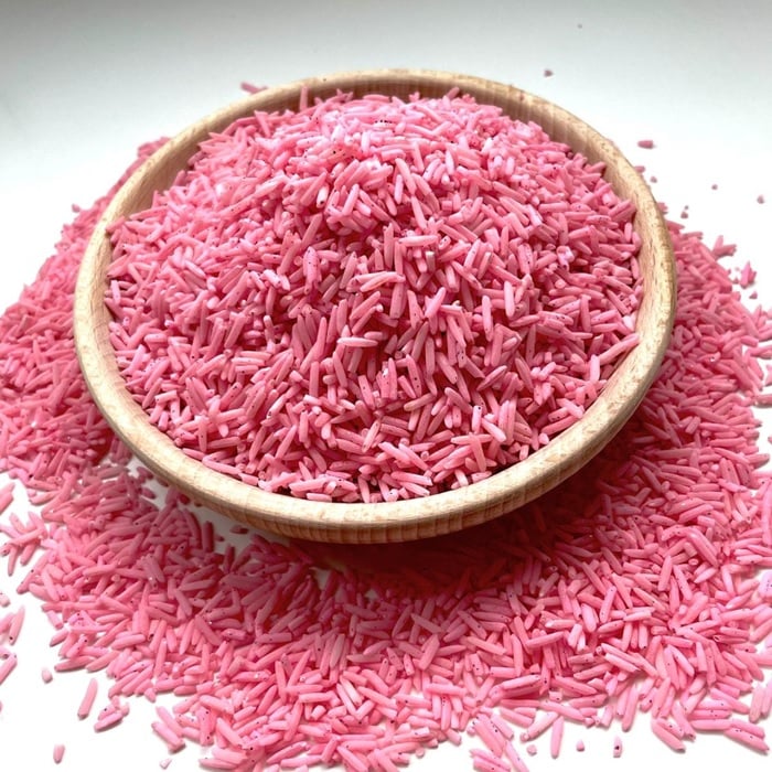 Craft Tray Play - ** Pink Play Rice ** #RainbowRice...