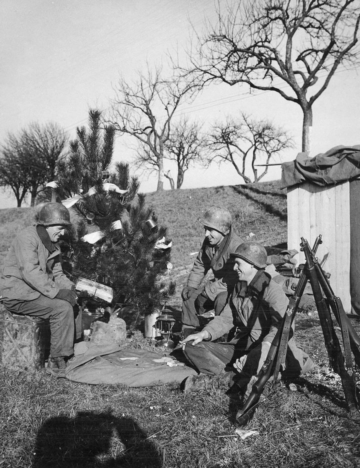 Men of the 463rd Combat Engineers in France near the German border