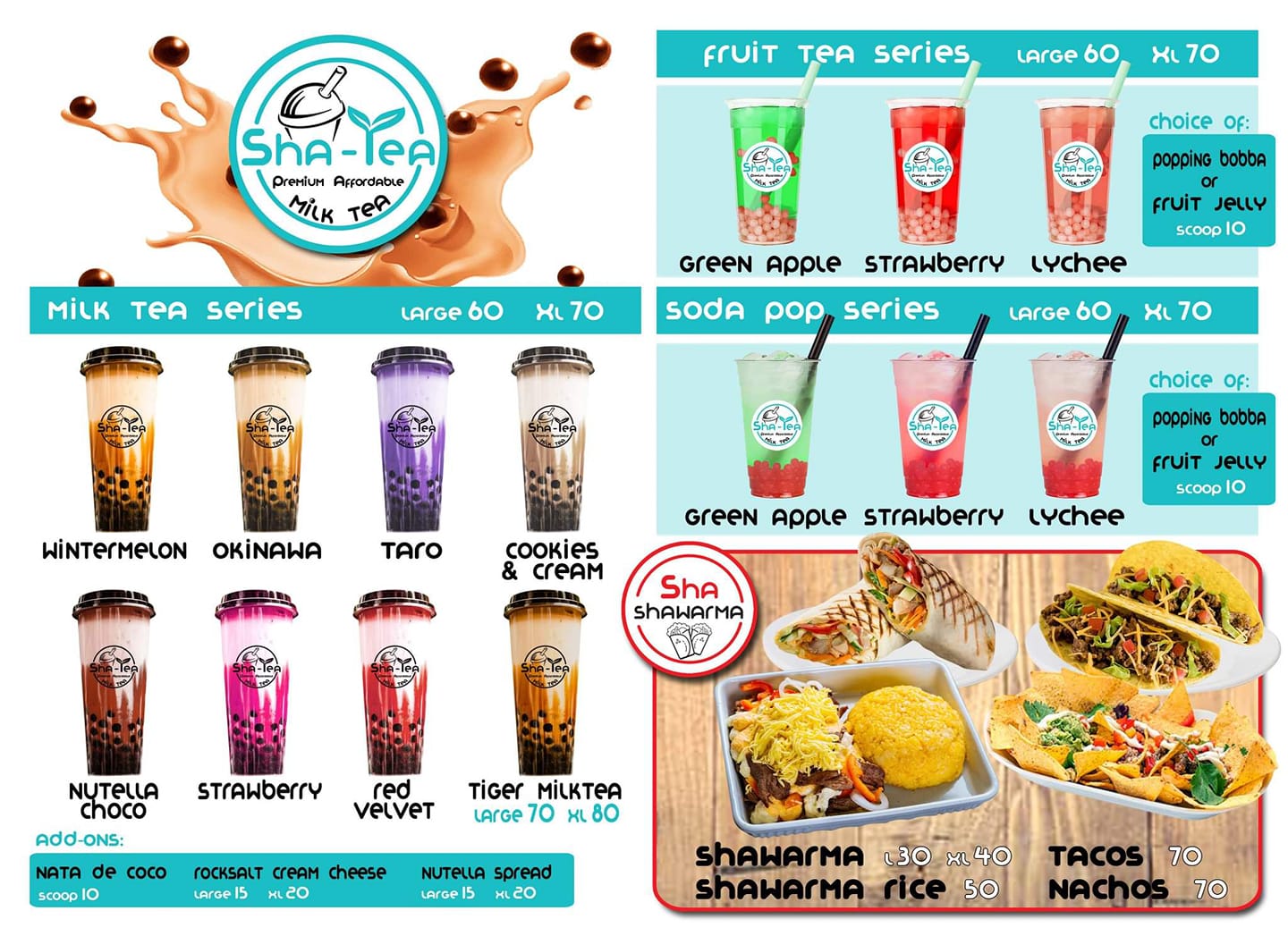 Sha-Tea Premium Affordable Milktea and Sha-Shawarma