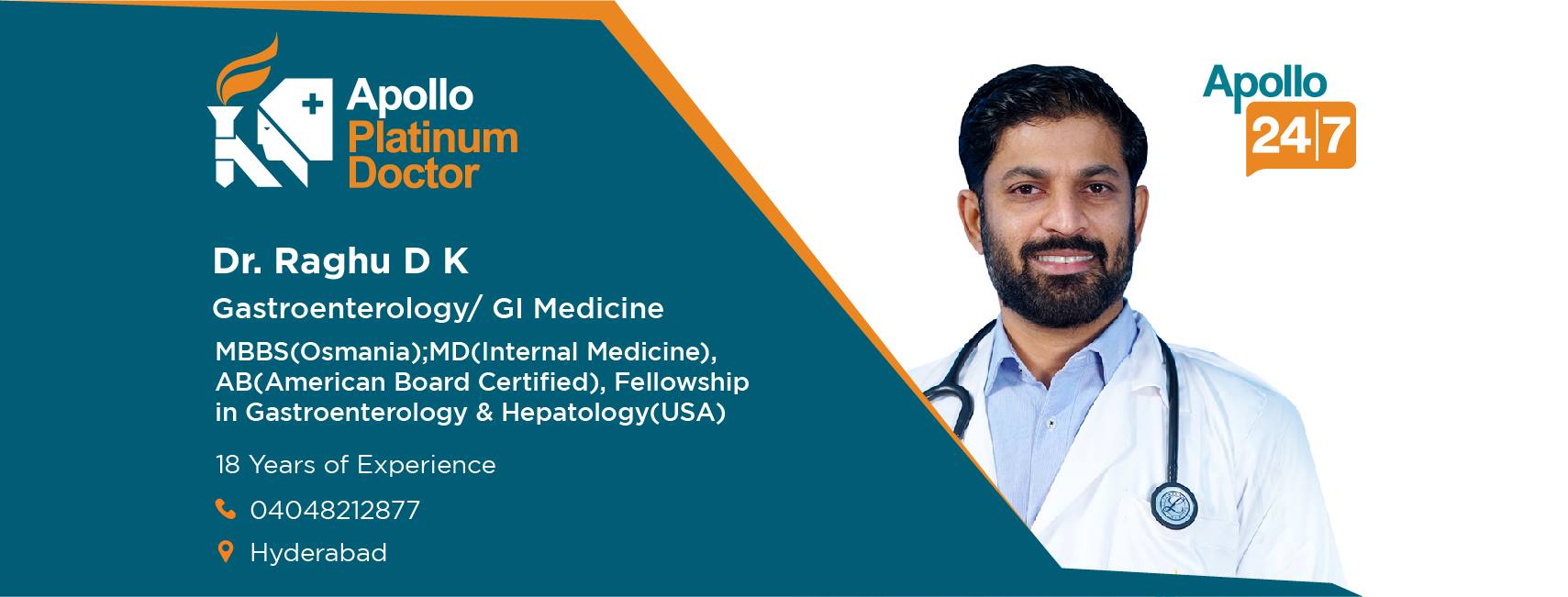 Dr. Raghu D K - Gastroenterologist | Hyderabad