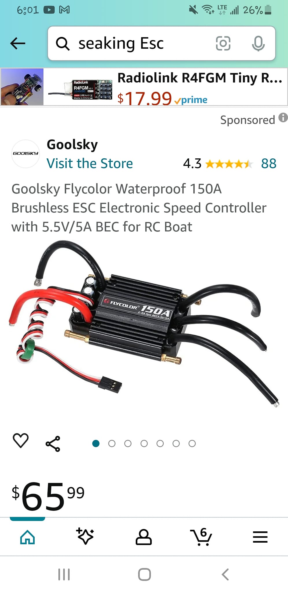 Flycolor 50A 70A 90A 120A 150A Brushless ESC 2 6S RC Boats Waterproof