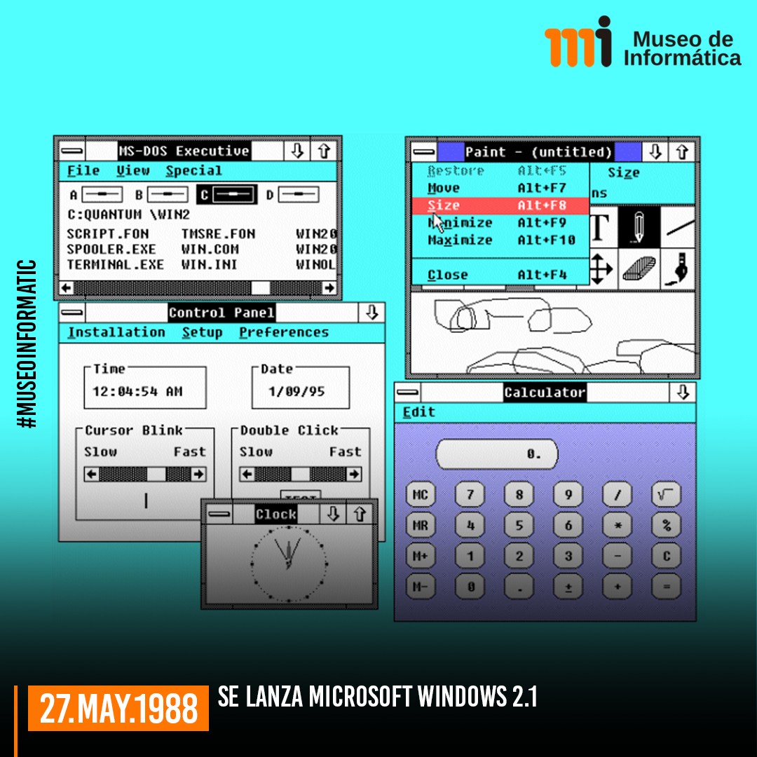 Museo - El 27 de mayo de 1988, Microsoft lanza Windows 2.1 . Windows 2. ...