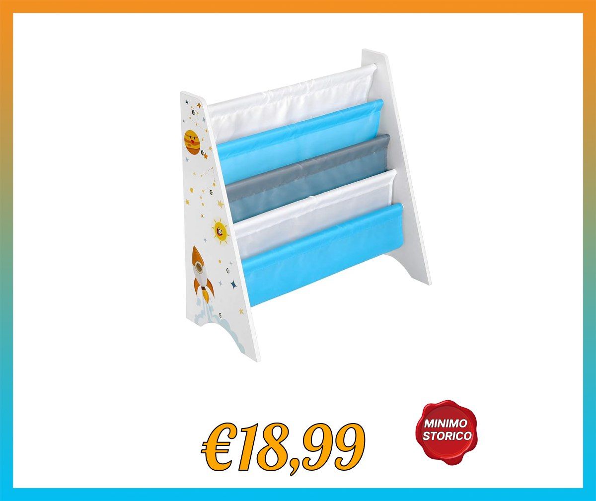 Libreria Bambini SONGMICS, 4 Ripiani - Con Anti-Ribaltamento