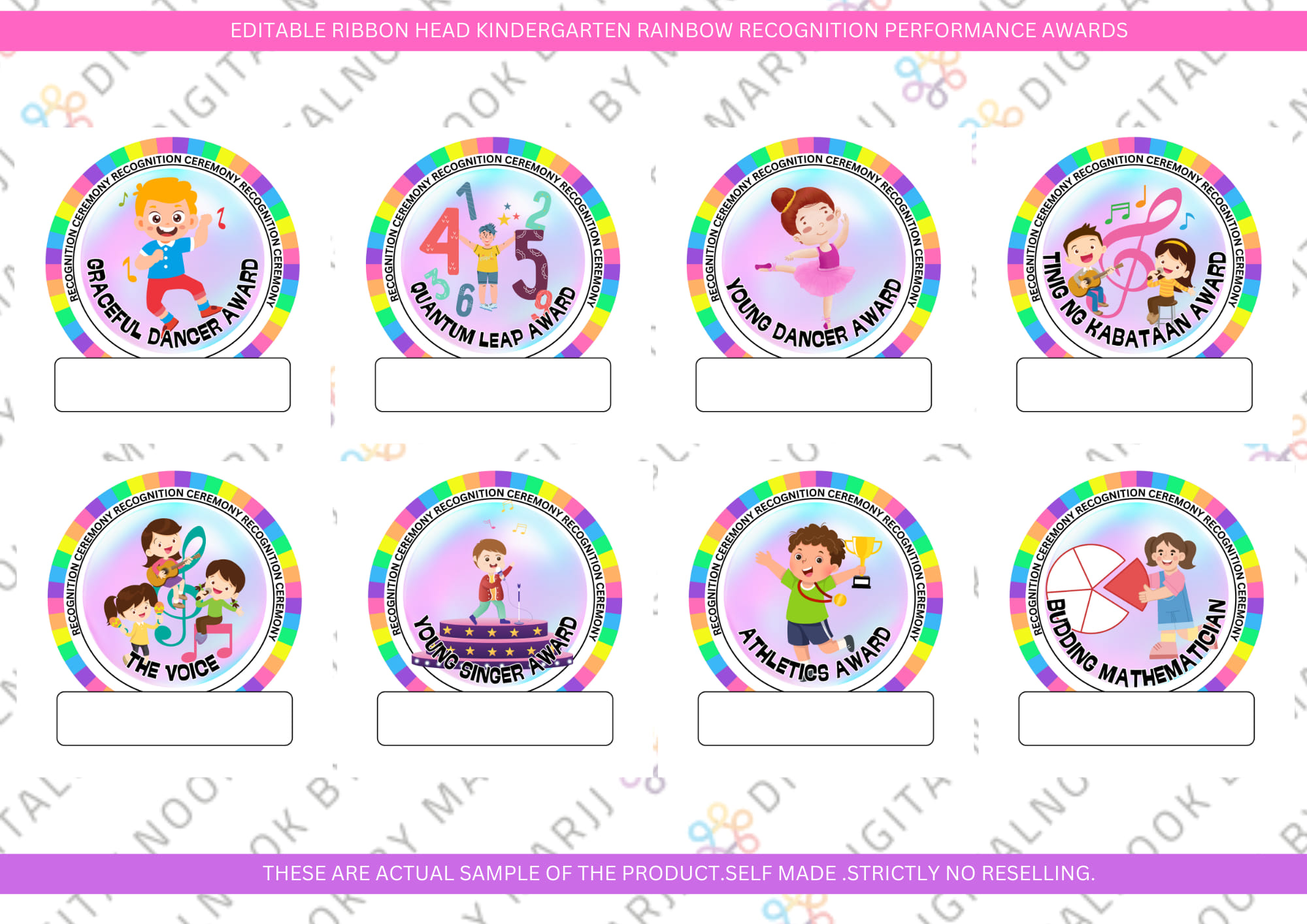 KINDERGARTEN WORKSHEETS & RESOURCES👨‍👩‍👧‍👧 | EDITABLE RIBBON HEADS for ...
